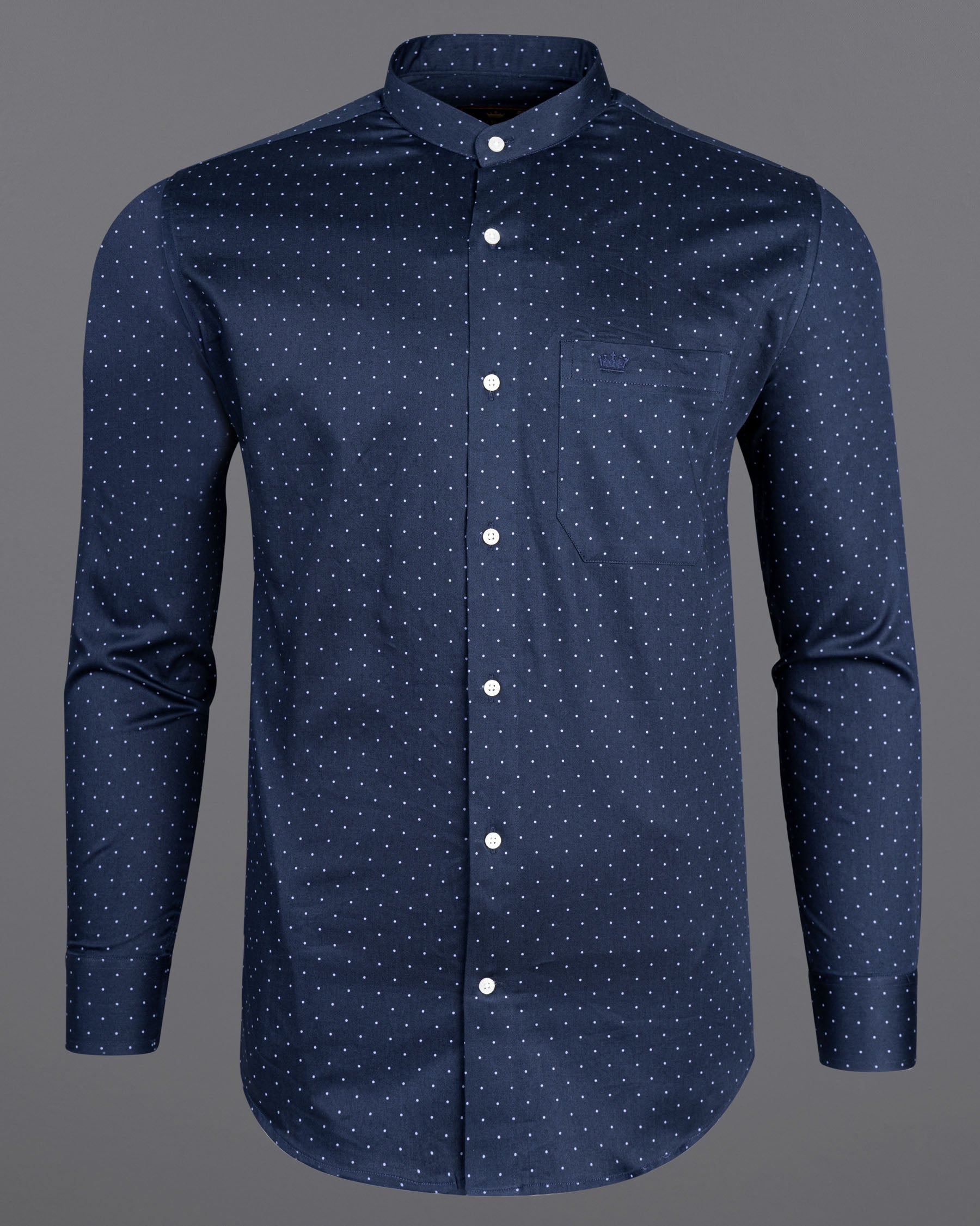 Ebony Clay Blue Polka Dots Super Soft Premium Cotton Shirt