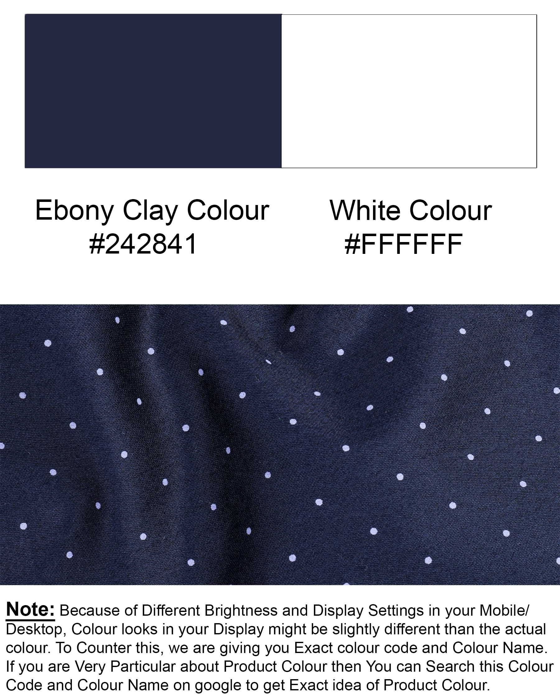 Ebony Clay Blue Polka Dots Super Soft Premium Cotton Shirt