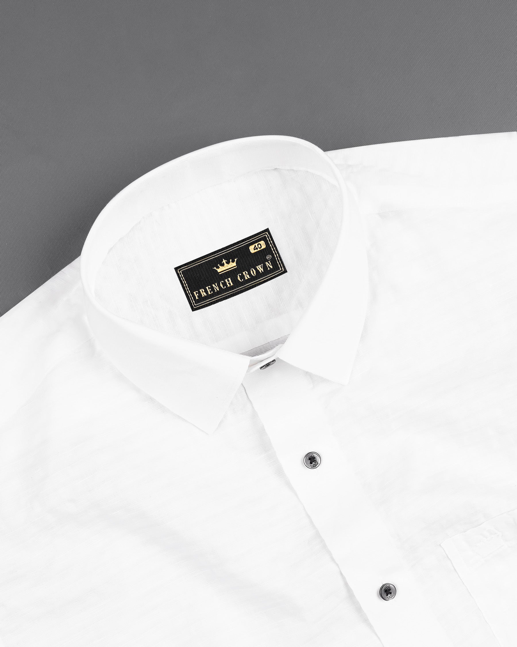 Bright White Dobby Textured Premium Giza Cotton Shirt