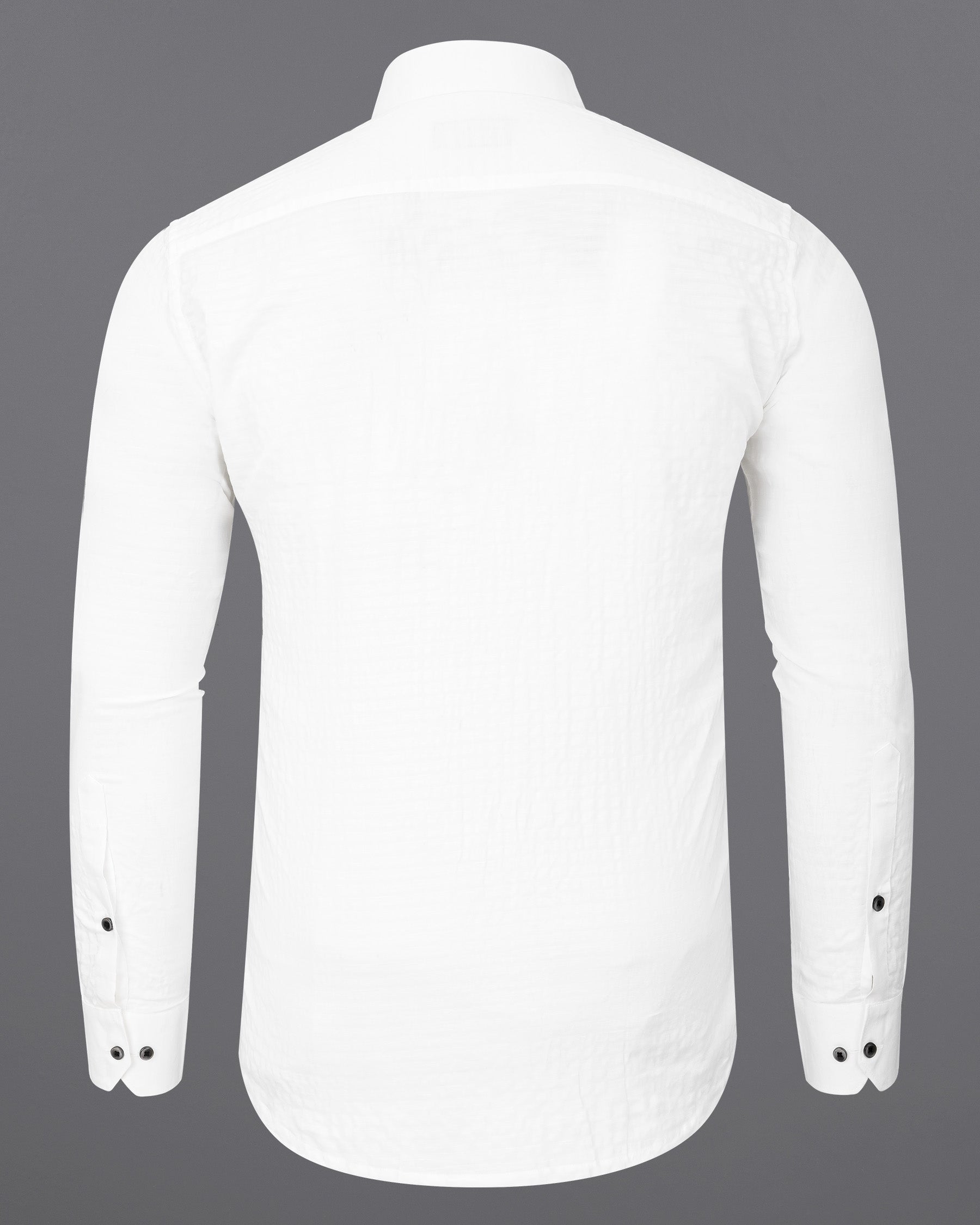 Bright White Dobby Textured Premium Giza Cotton Shirt