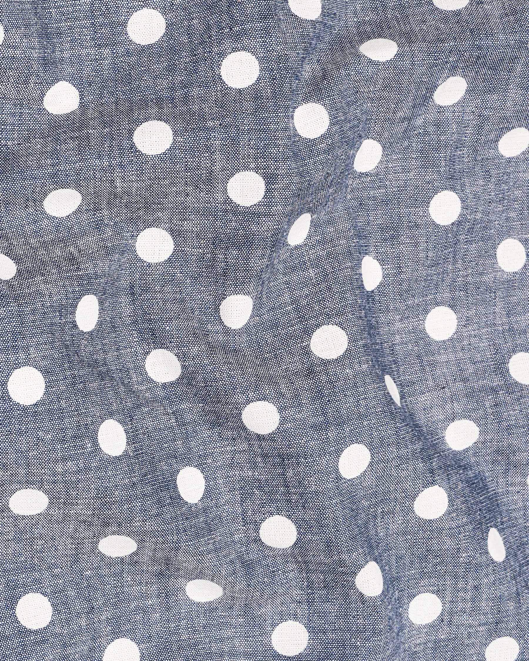 Storm Grey Polka Dots denim Shirt