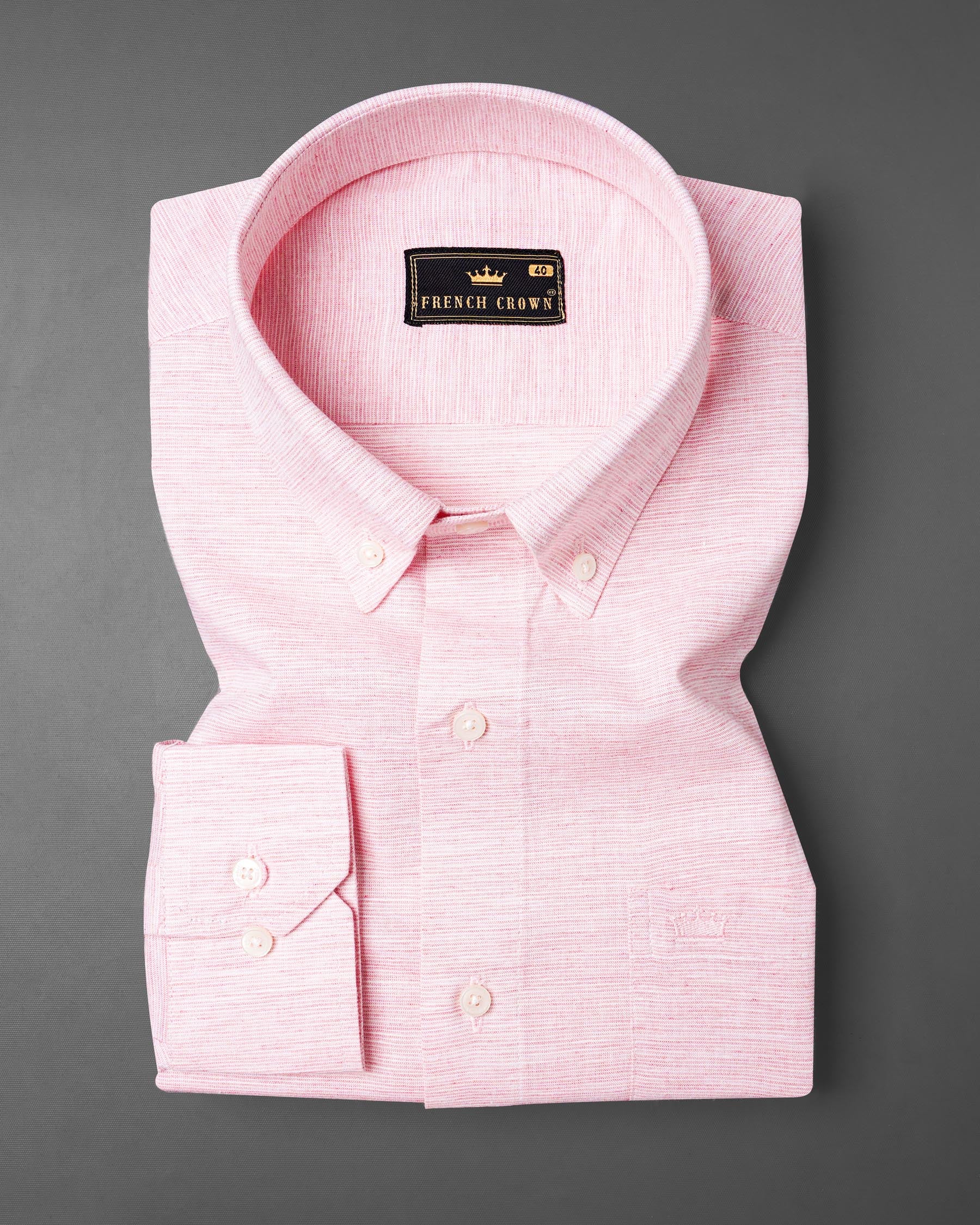 Gainsboro Pink and Bright White Chambray Shirt