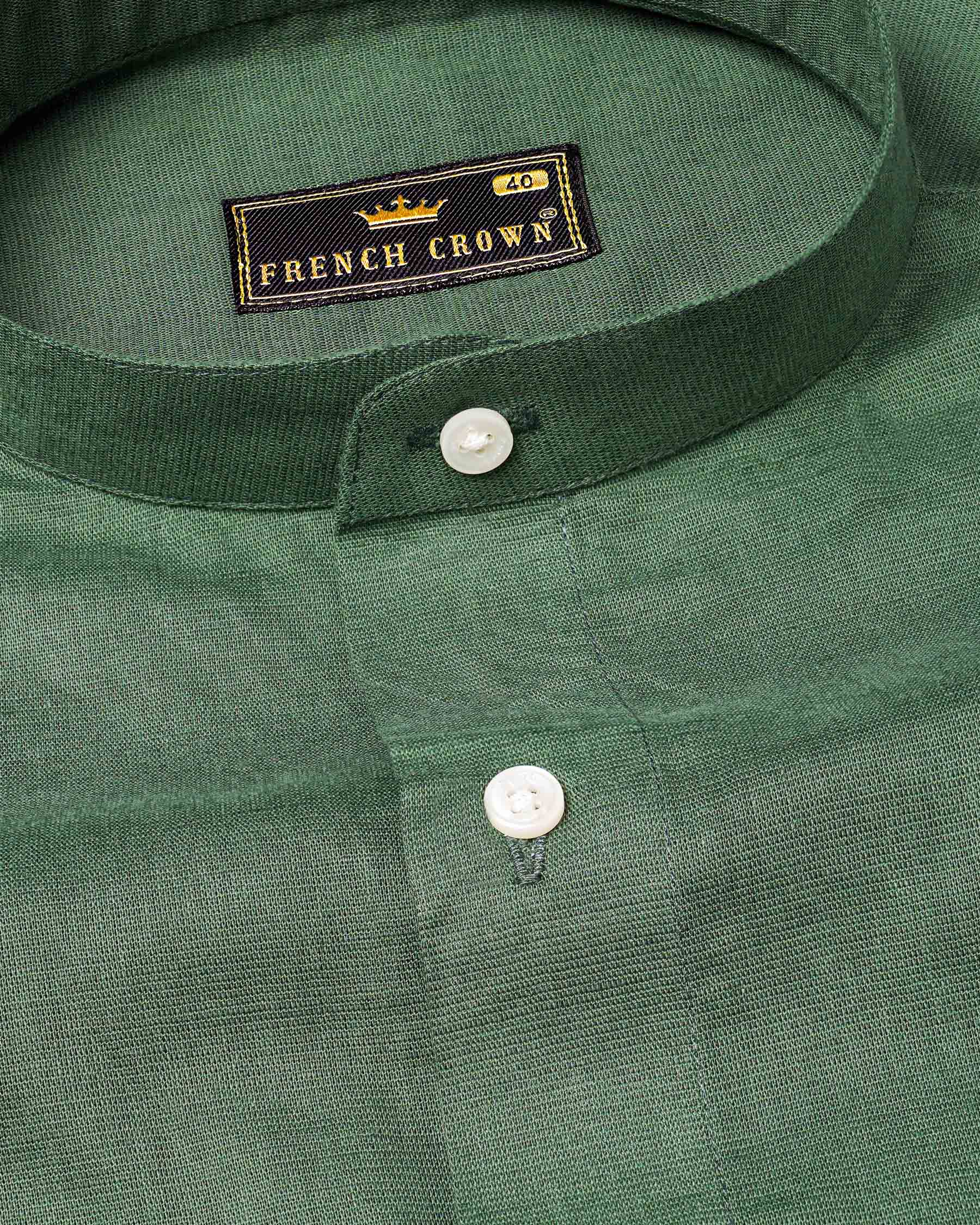 Finlandia Green Luxurious Linen Shirt