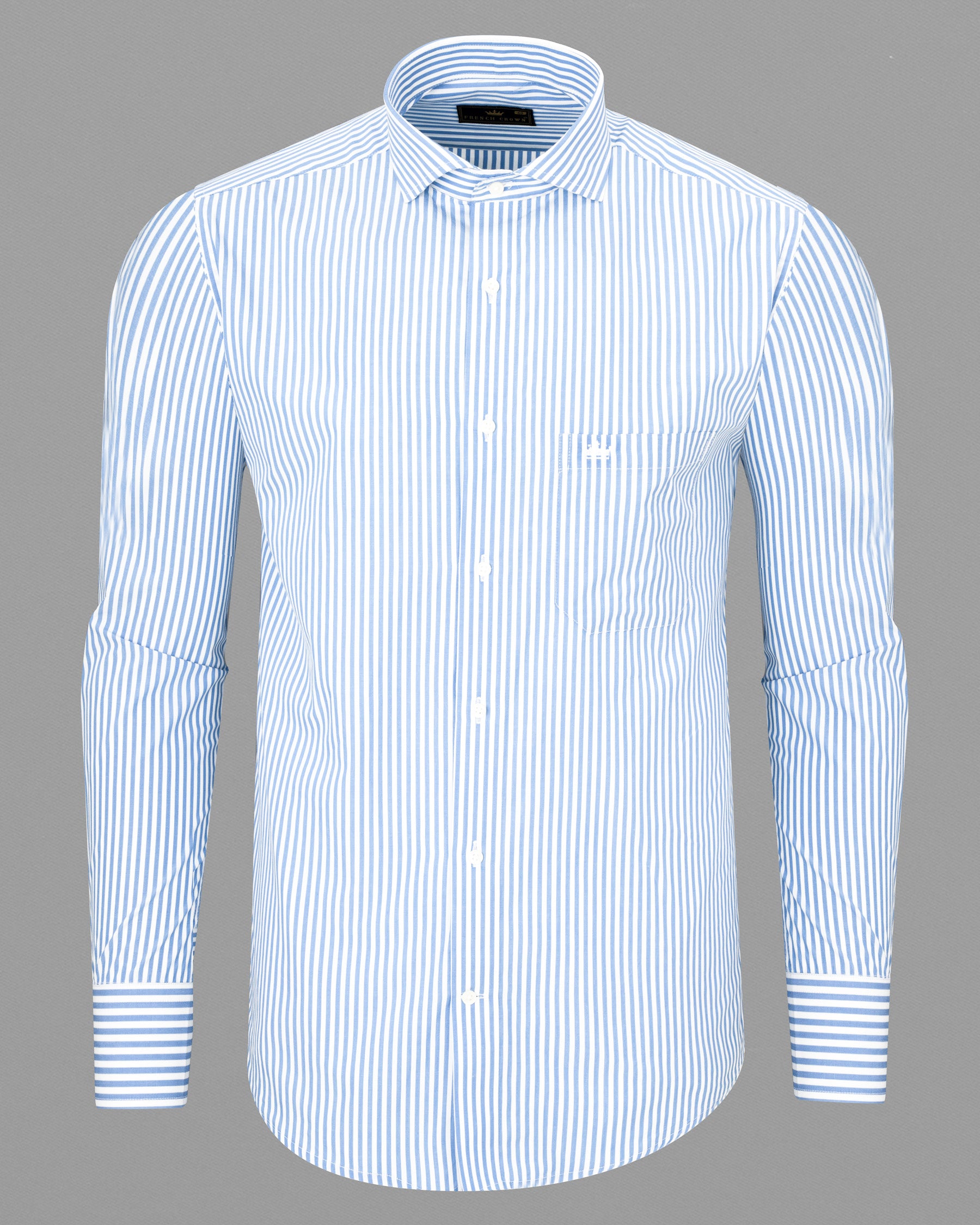 Glacier Blue and White Striped Premium Cotton Shirt 7396-CA-38, 7396-CA-H-38, 7396-CA-39, 7396-CA-H-39, 7396-CA-40, 7396-CA-H-40, 7396-CA-42, 7396-CA-H-42, 7396-CA-44, 7396-CA-H-44, 7396-CA-46, 7396-CA-H-46, 7396-CA-48, 7396-CA-H-48, 7396-CA-50, 7396-CA-H-50, 7396-CA-52, 7396-CA-H-52
