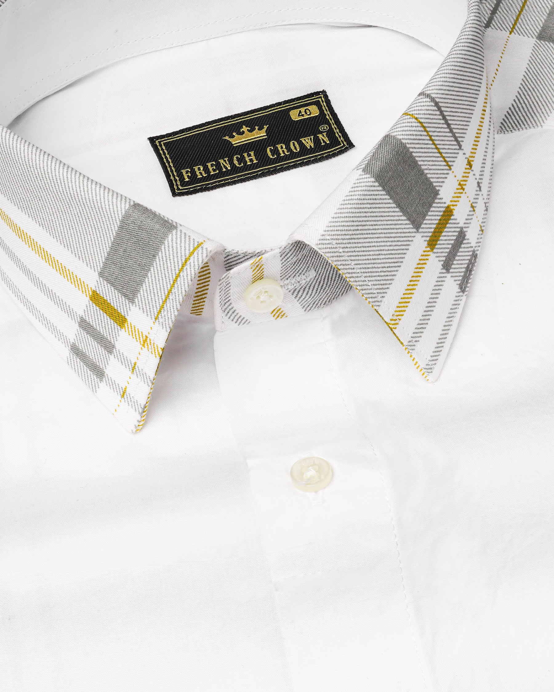 Bright White Plaid Premium Cotton Designer Shirt