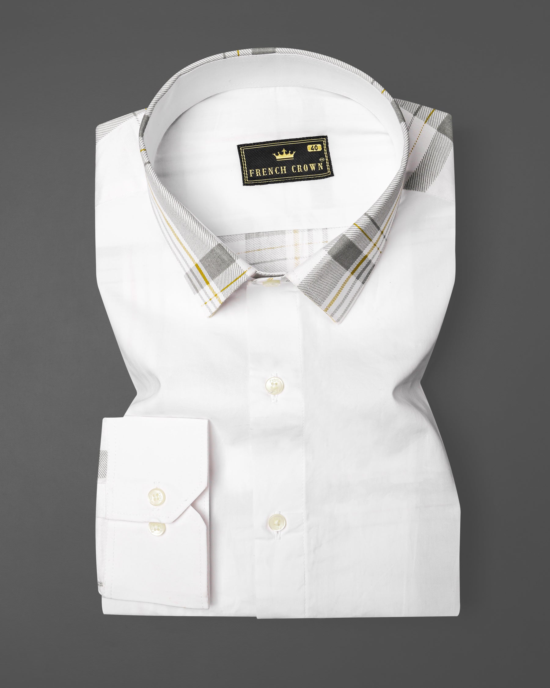 Bright White Plaid Premium Cotton Designer Shirt