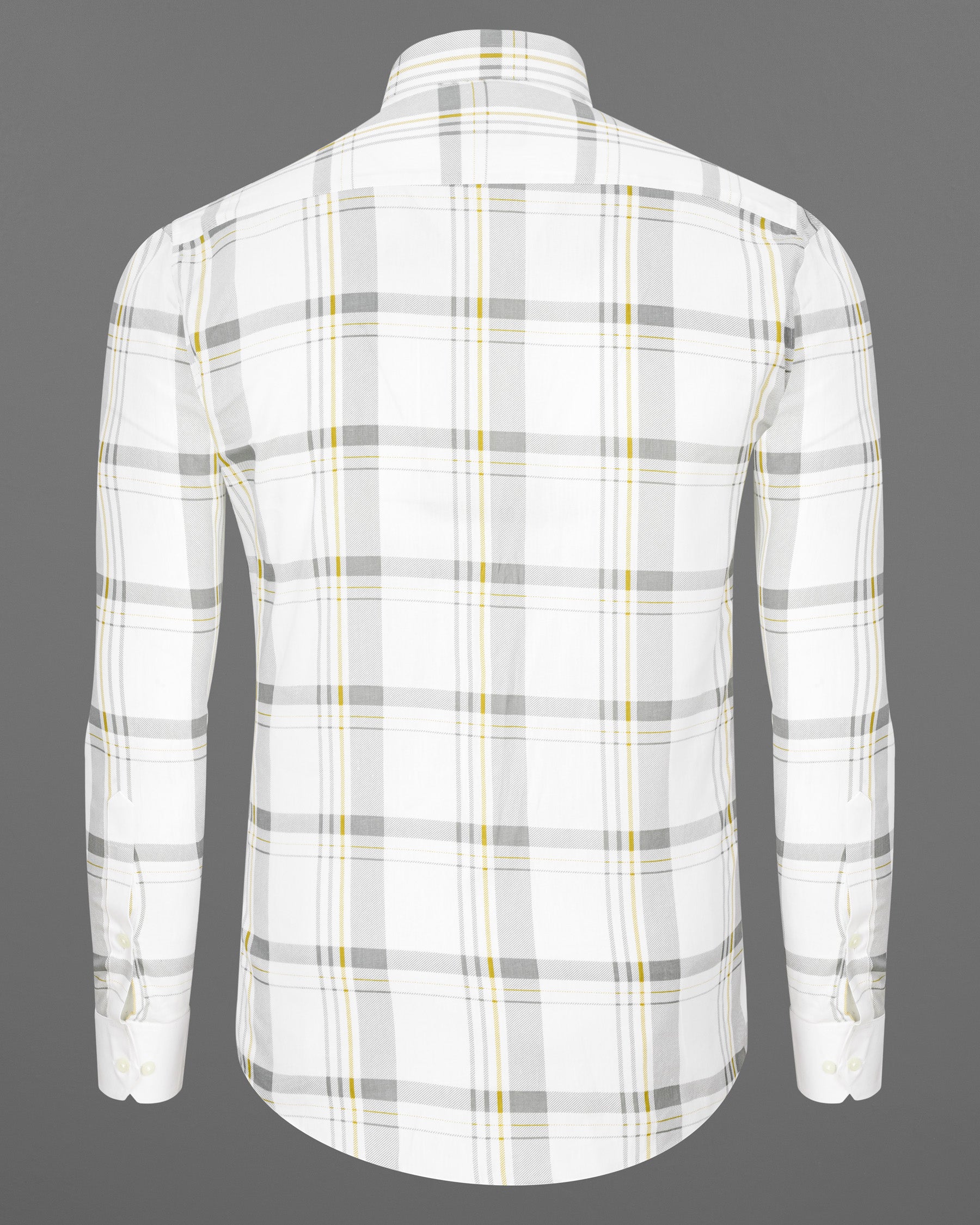Bright White Plaid Premium Cotton Designer Shirt