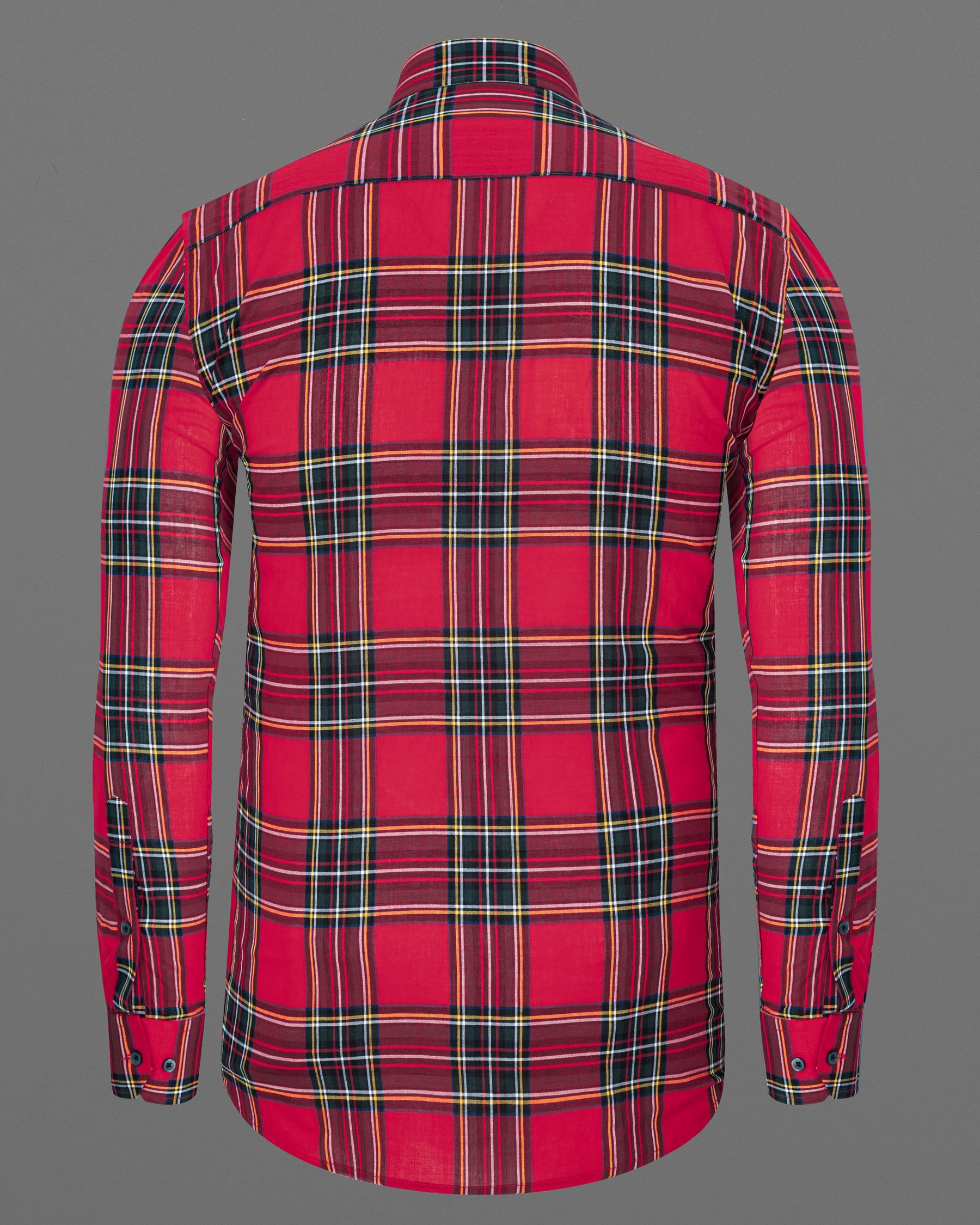 Crimson Red Plaid Premium Cotton Shirt