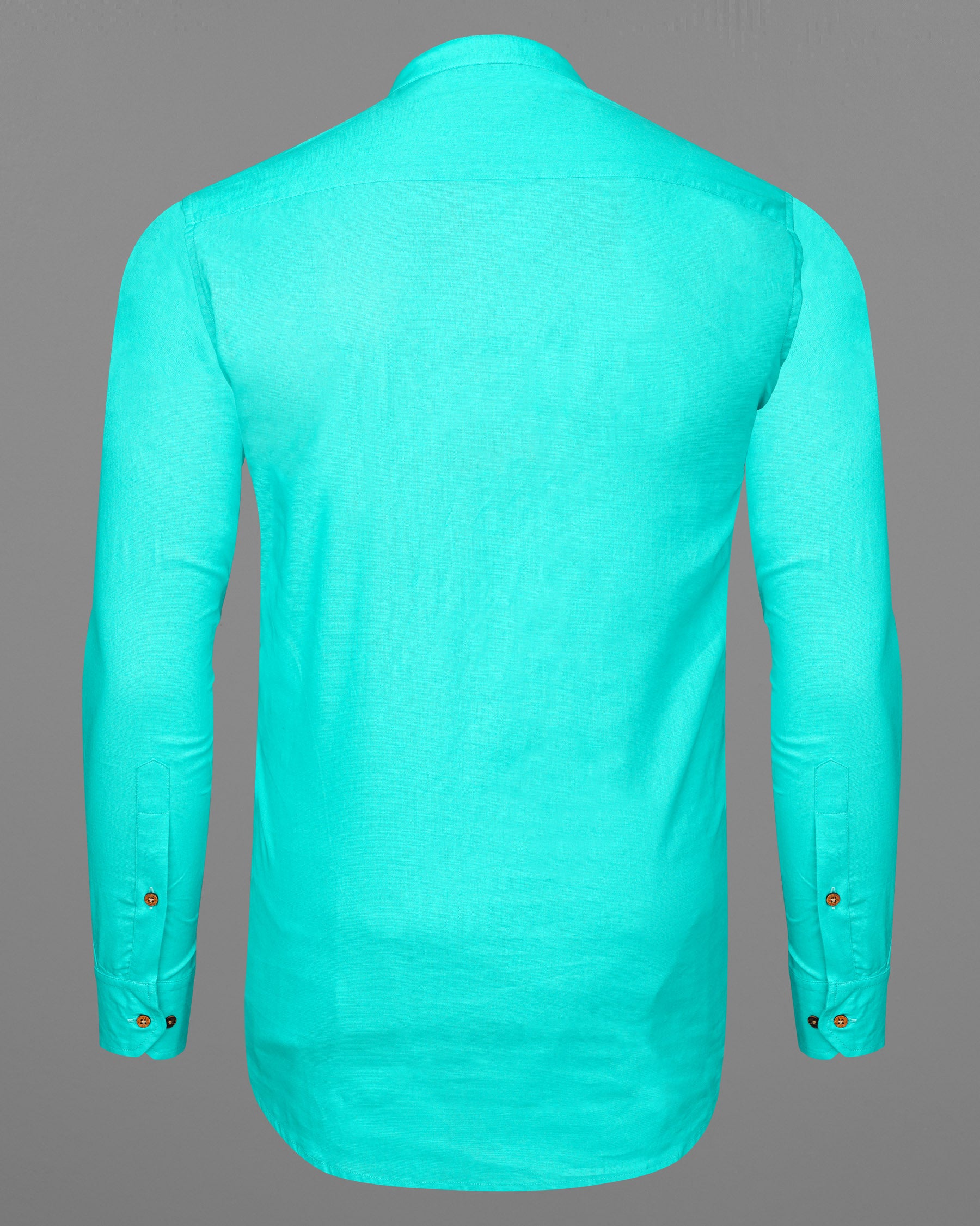 Bright Turquoise Luxurious Linen Kurta Shirt