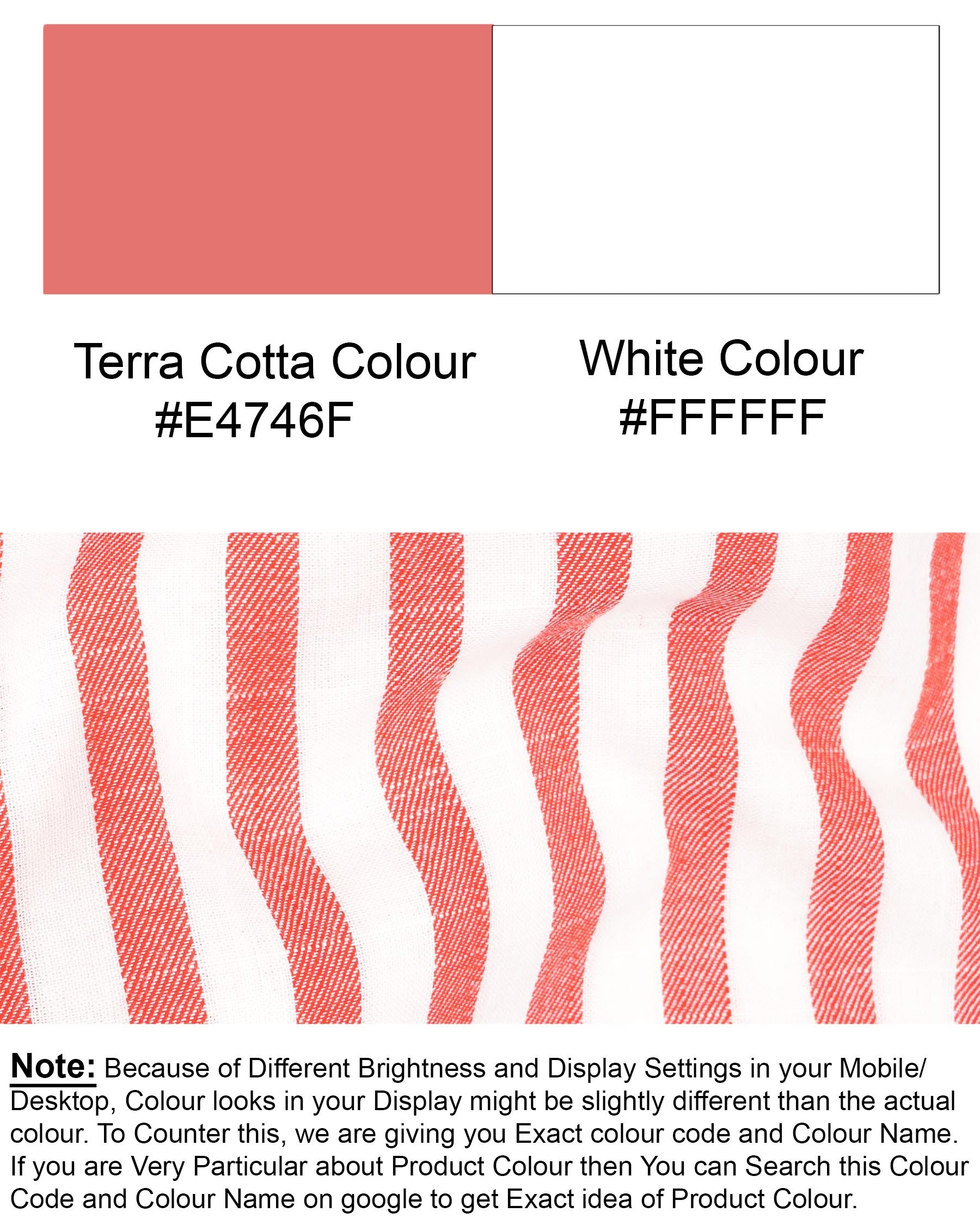 Terra Cotta and White Twill Striped Premium Cotton Shirt 7441-BD-38, 7441-BD-H-38, 7441-BD-39, 7441-BD-H-39, 7441-BD-40, 7441-BD-H-40, 7441-BD-42, 7441-BD-H-42, 7441-BD-44, 7441-BD-H-44, 7441-BD-46, 7441-BD-H-46, 7441-BD-48, 7441-BD-H-48, 7441-BD-50, 7441-BD-H-50, 7441-BD-52, 7441-BD-H-52