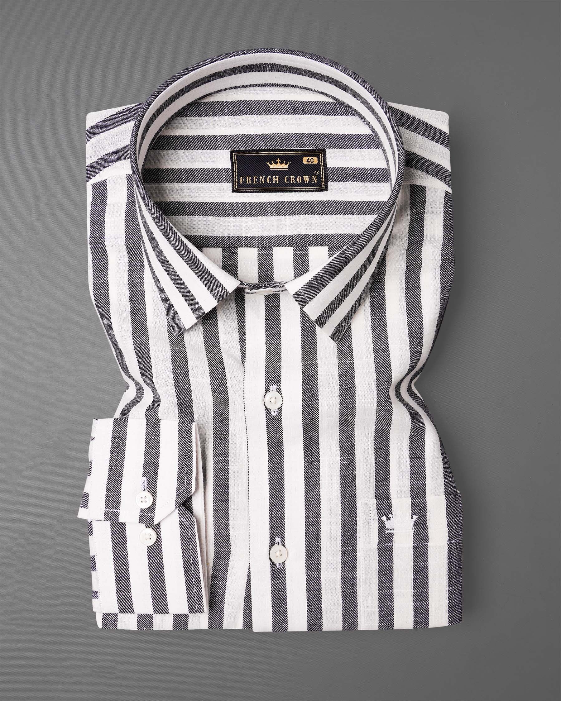 Wenge Gray and Gainsboro Twill Striped Premium Cotton Shirt 7448-38, 7448-H-38, 7448-39, 7448-H-39, 7448-40, 7448-H-40, 7448-42, 7448-H-42, 7448-44, 7448-H-44, 7448-46, 7448-H-46, 7448-48, 7448-H-48, 7448-50, 7448-H-50, 7448-52, 7448-H-52