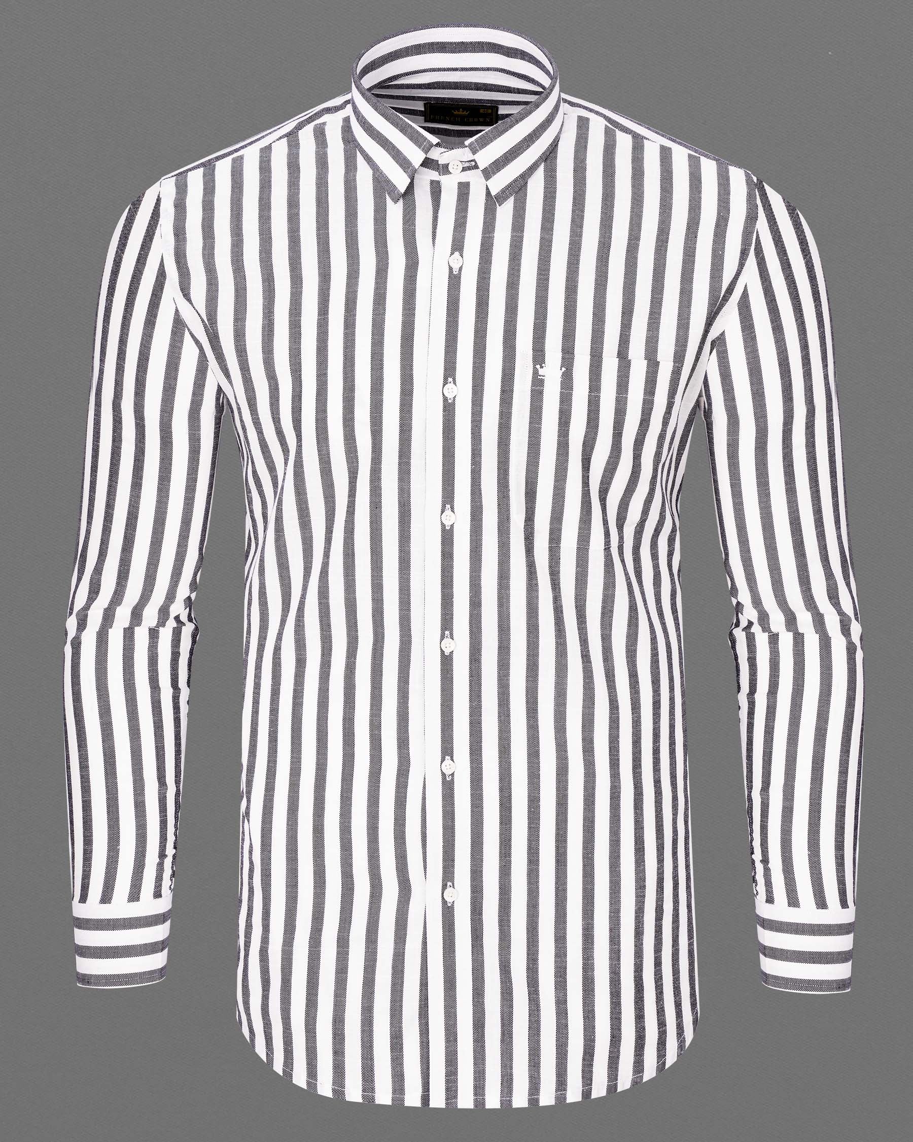 Wenge Gray and Gainsboro Twill Striped Premium Cotton Shirt 7448-38, 7448-H-38, 7448-39, 7448-H-39, 7448-40, 7448-H-40, 7448-42, 7448-H-42, 7448-44, 7448-H-44, 7448-46, 7448-H-46, 7448-48, 7448-H-48, 7448-50, 7448-H-50, 7448-52, 7448-H-52