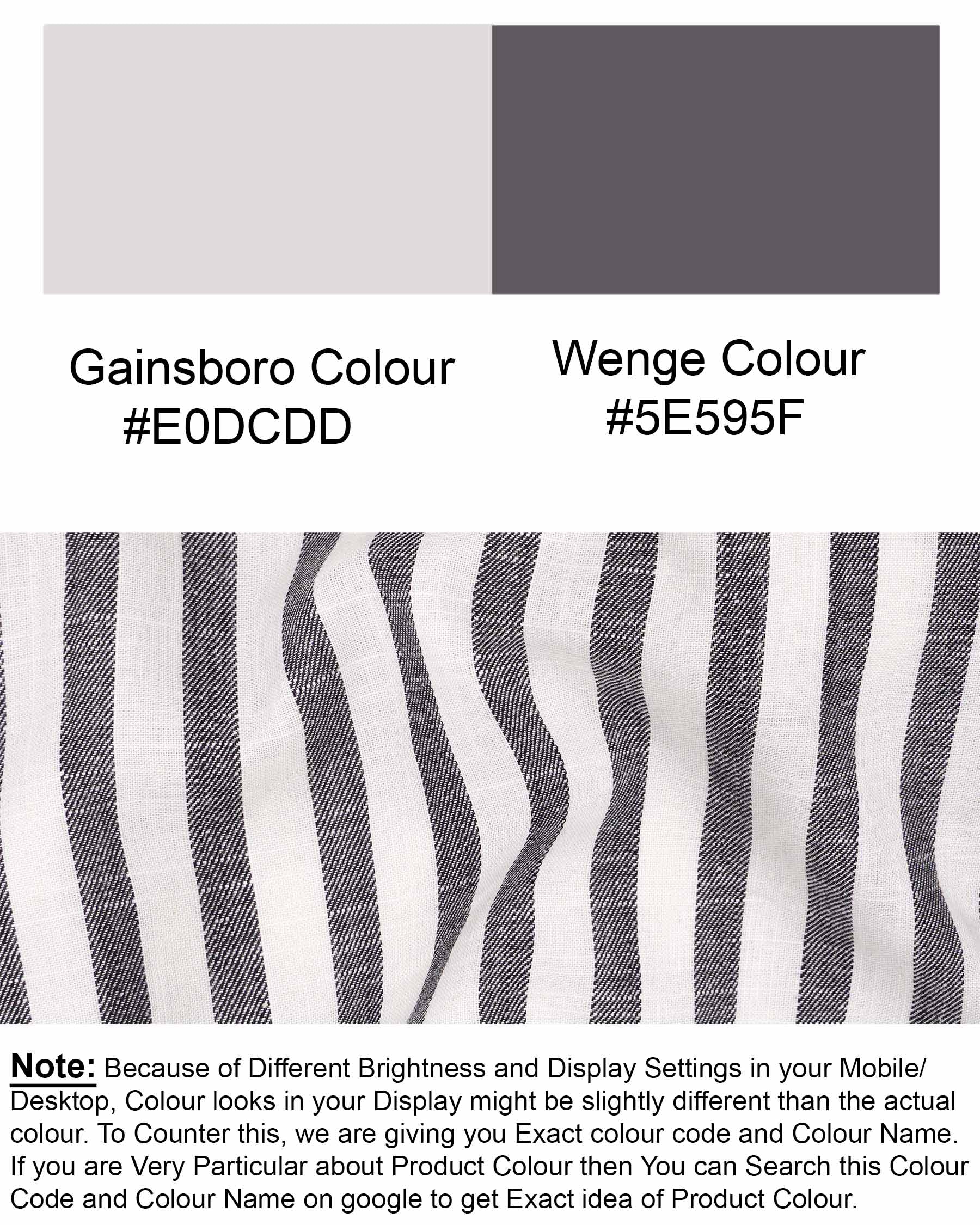 Wenge Gray and Gainsboro Twill Striped Premium Cotton Shirt 7448-38, 7448-H-38, 7448-39, 7448-H-39, 7448-40, 7448-H-40, 7448-42, 7448-H-42, 7448-44, 7448-H-44, 7448-46, 7448-H-46, 7448-48, 7448-H-48, 7448-50, 7448-H-50, 7448-52, 7448-H-52