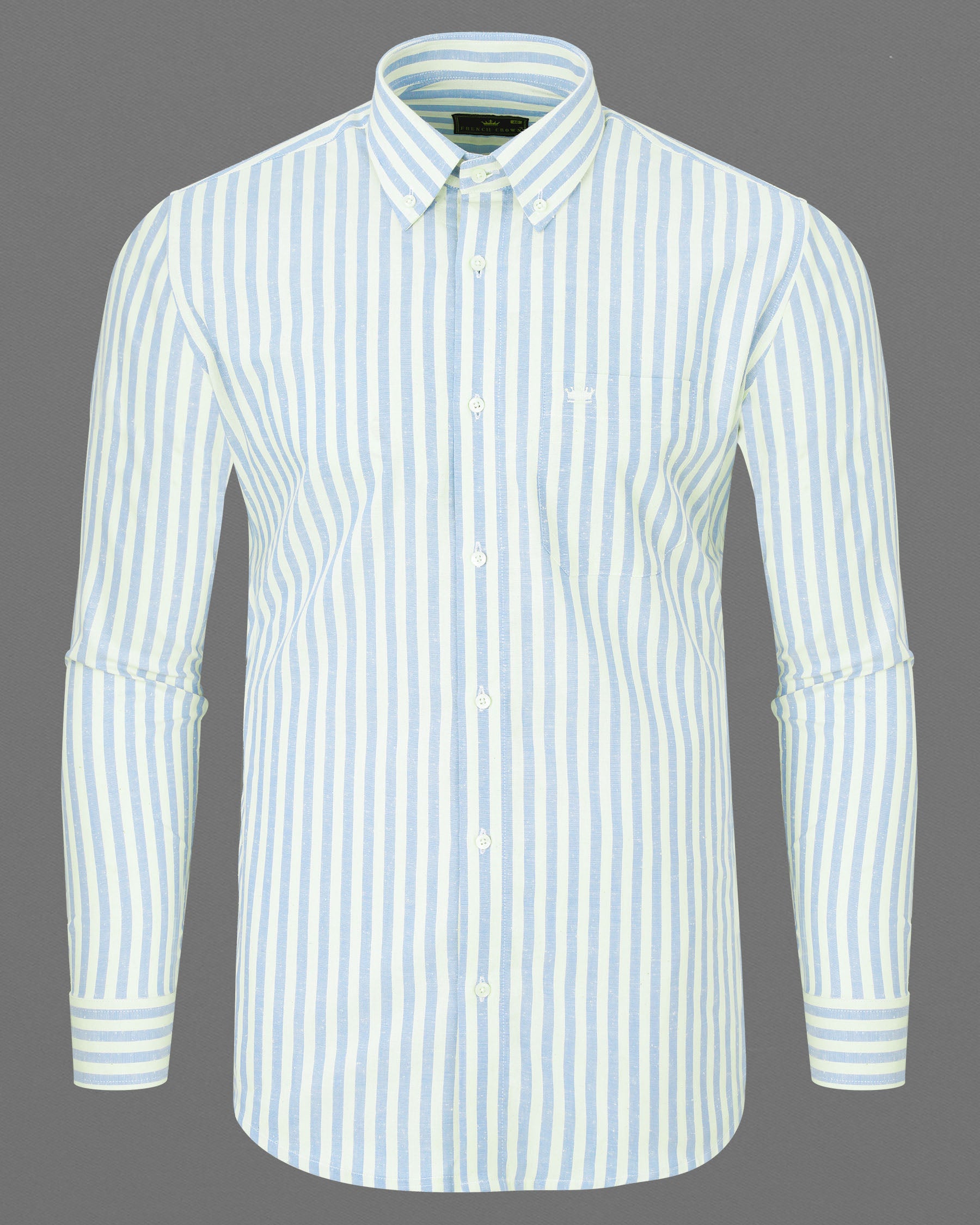 Geyser Blue and off White Striped Luxurious Linen Shirt 7456-BD-38, 7456-BD-H-38, 7456-BD-39, 7456-BD-H-39, 7456-BD-40, 7456-BD-H-40, 7456-BD-42, 7456-BD-H-42, 7456-BD-44, 7456-BD-H-44, 7456-BD-46, 7456-BD-H-46, 7456-BD-48, 7456-BD-H-48, 7456-BD-50, 7456-BD-H-50, 7456-BD-52, 7456-BD-H-52