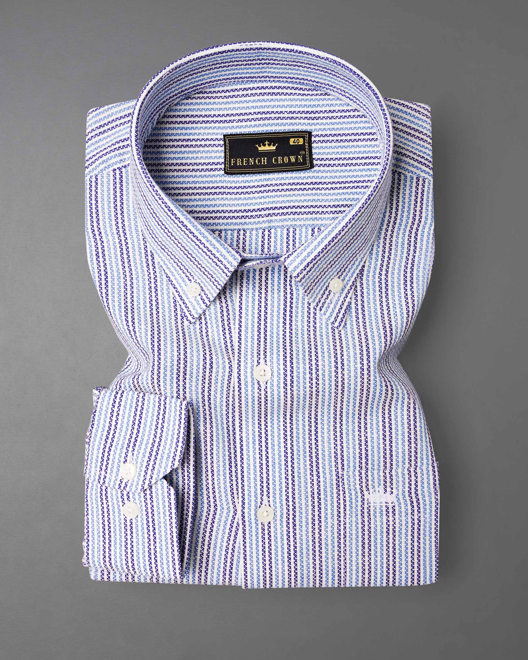 Meteorite Navy Blue with Pale Cerulean Blue Striped Dobby Textured Premium Giza Cotton Shirt 7465-BD-38, 7465-BD-H-38, 7465-BD-39, 7465-BD-H-39, 7465-BD-40, 7465-BD-H-40, 7465-BD-42, 7465-BD-H-42, 7465-BD-44, 7465-BD-H-44, 7465-BD-46, 7465-BD-H-46, 7465-BD-48, 7465-BD-H-48, 7465-BD-50, 7465-BD-H-50, 7465-BD-52, 7465-BD-H-52