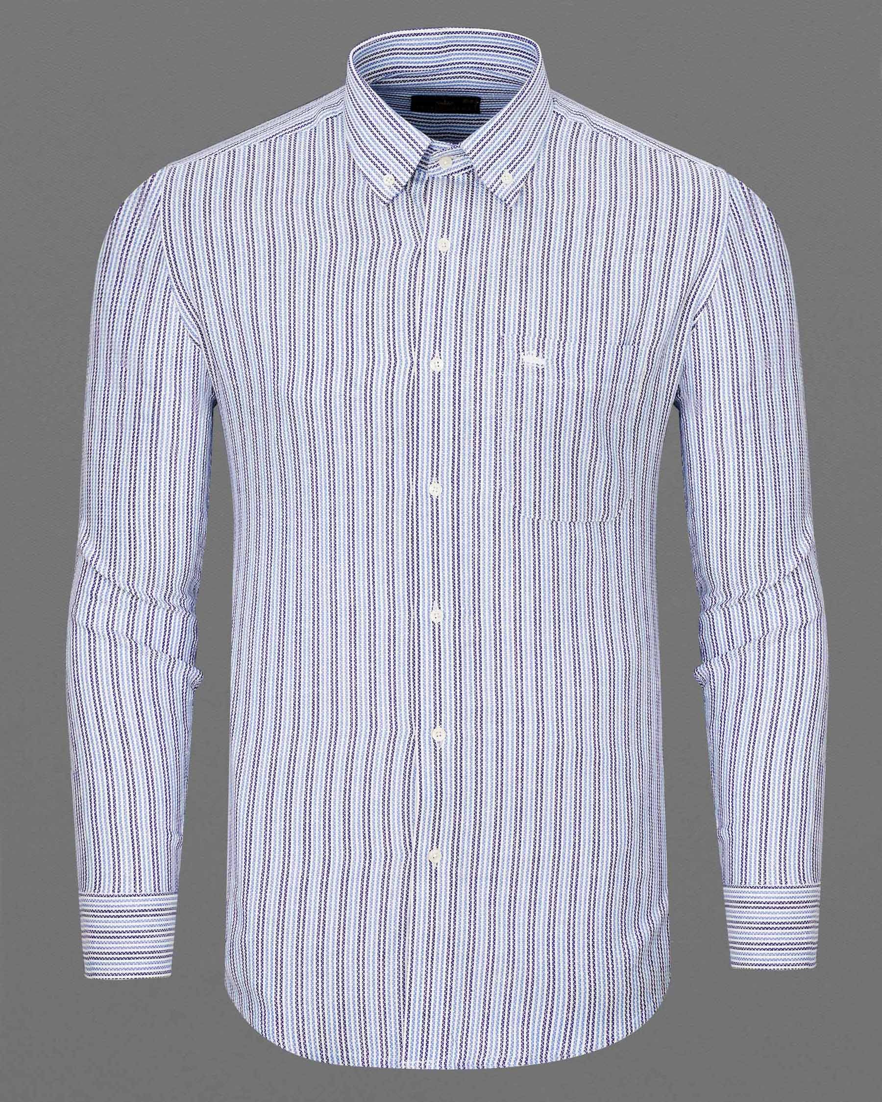 Meteorite Navy Blue with Pale Cerulean Blue Striped Dobby Textured Premium Giza Cotton Shirt 7465-BD-38, 7465-BD-H-38, 7465-BD-39, 7465-BD-H-39, 7465-BD-40, 7465-BD-H-40, 7465-BD-42, 7465-BD-H-42, 7465-BD-44, 7465-BD-H-44, 7465-BD-46, 7465-BD-H-46, 7465-BD-48, 7465-BD-H-48, 7465-BD-50, 7465-BD-H-50, 7465-BD-52, 7465-BD-H-52