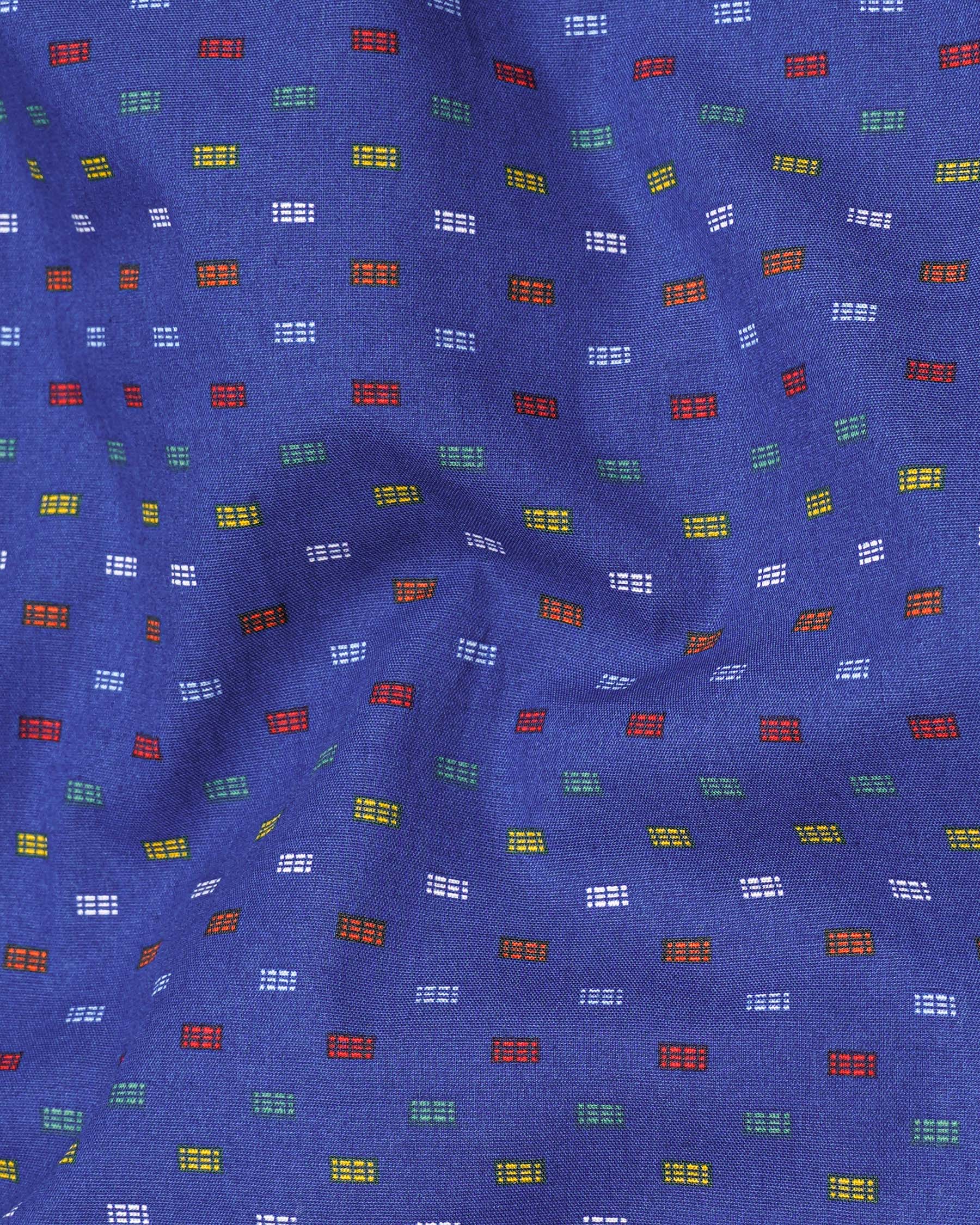 Chambray Blue with Multicolour Printed Premium Cotton Shirt 7466-38, 7466-H-38, 7466-39, 7466-H-39, 7466-40, 7466-H-40, 7466-42, 7466-H-42, 7466-44, 7466-H-44, 7466-46, 7466-H-46, 7466-48, 7466-H-48, 7466-50, 7466-H-50, 7466-52, 7466-H-52
