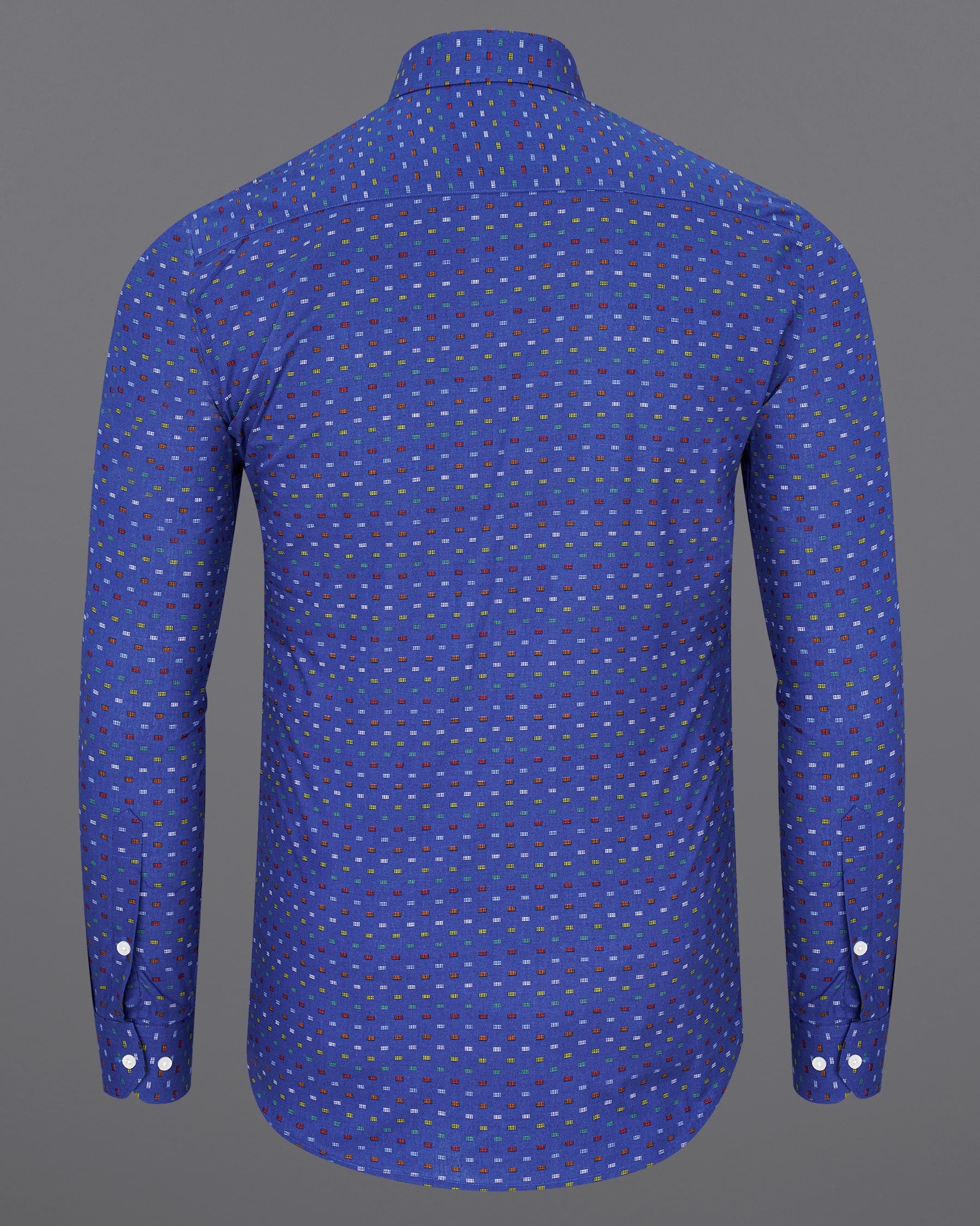 Chambray Blue with Multicolour Printed Premium Cotton Shirt 7466-38, 7466-H-38, 7466-39, 7466-H-39, 7466-40, 7466-H-40, 7466-42, 7466-H-42, 7466-44, 7466-H-44, 7466-46, 7466-H-46, 7466-48, 7466-H-48, 7466-50, 7466-H-50, 7466-52, 7466-H-52