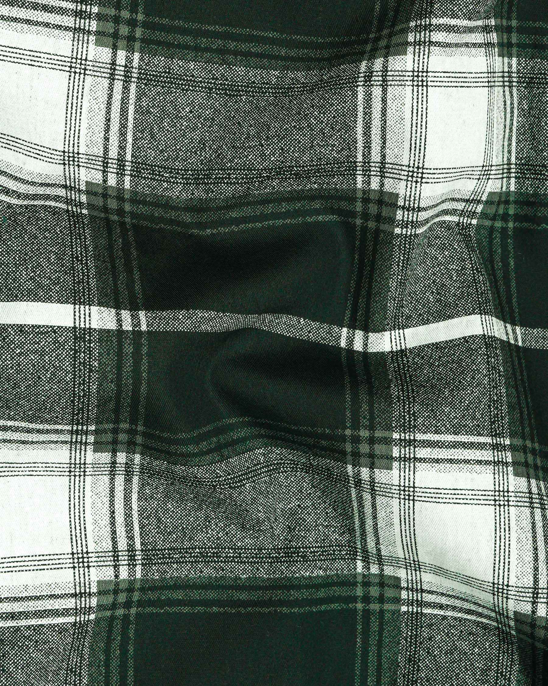 Timber Green with Bright White Twill Plaid Premium Cotton Shirt 7467-38, 7467-H-38, 7467-39, 7467-H-39, 7467-40, 7467-H-40, 7467-42, 7467-H-42, 7467-44, 7467-H-44, 7467-46, 7467-H-46, 7467-48, 7467-H-48, 7467-50, 7467-H-50, 7467-52, 7467-H-52