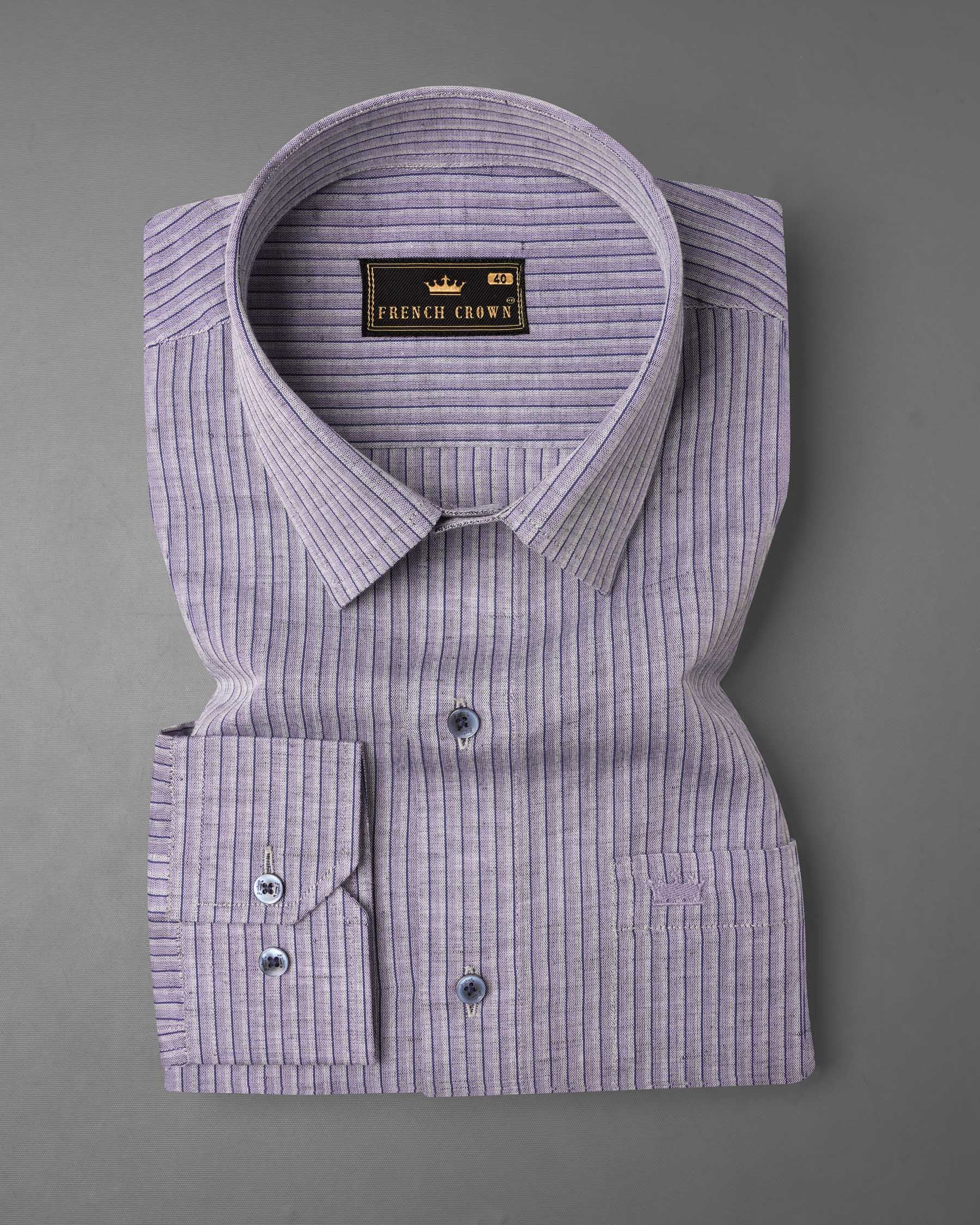 Venus Purple Pinstriped Luxurious Linen Shirt 7473-BLE-38, 7473-BLE-H-38, 7473-BLE-39, 7473-BLE-H-39, 7473-BLE-40, 7473-BLE-H-40, 7473-BLE-42, 7473-BLE-H-42, 7473-BLE-44, 7473-BLE-H-44, 7473-BLE-46, 7473-BLE-H-46, 7473-BLE-48, 7473-BLE-H-48, 7473-BLE-50, 7473-BLE-H-50, 7473-BLE-52, 7473-BLE-H-52