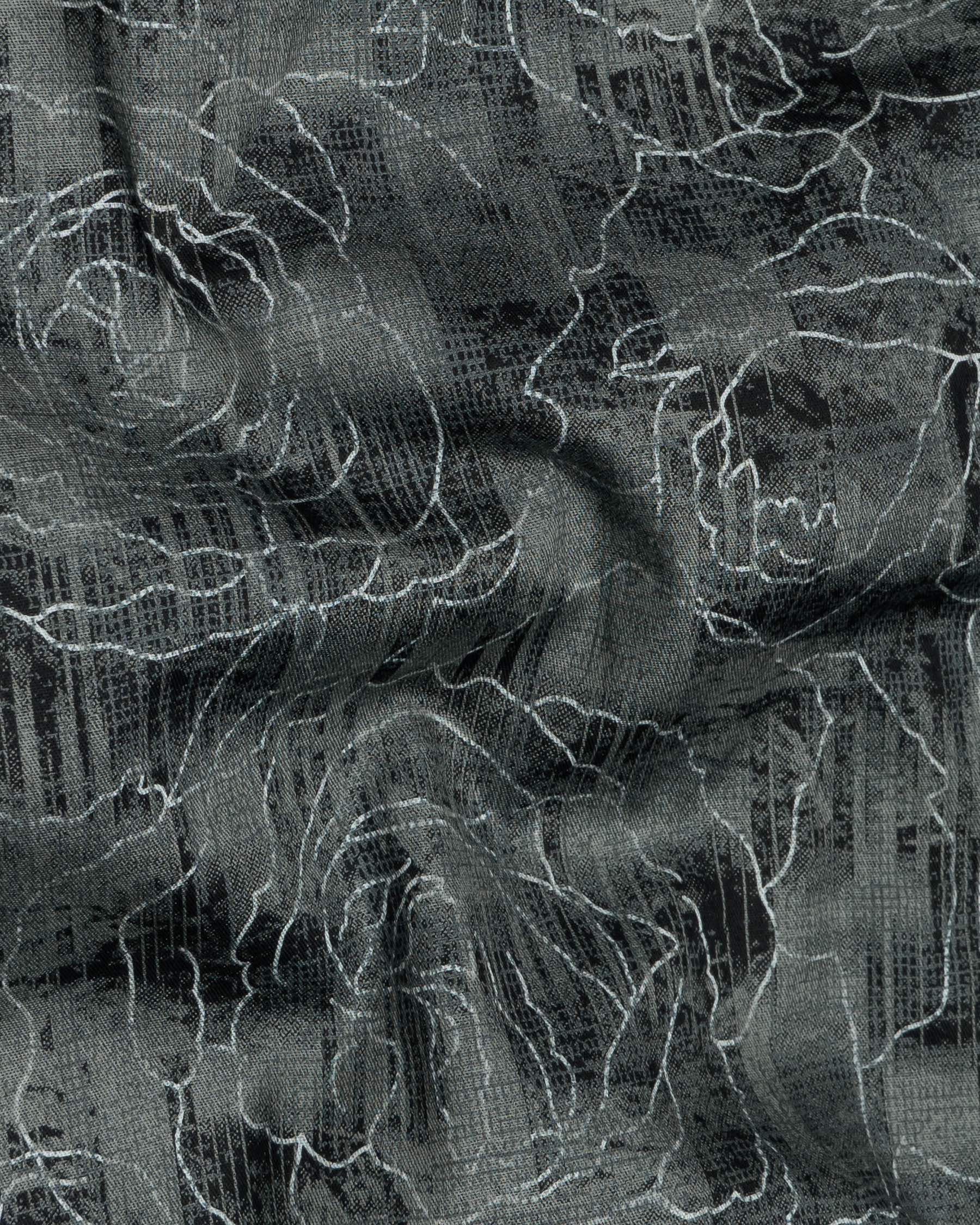 Dark Slate Gray Floral Printed Super Soft Premium Cotton Shirt 7482-38, 7482-H-38, 7482-39, 7482-H-39, 7482-40, 7482-H-40, 7482-42, 7482-H-42, 7482-44, 7482-H-44, 7482-46, 7482-H-46, 7482-48, 7482-H-48, 7482-50, 7482-H-50, 7482-52, 7482-H-52