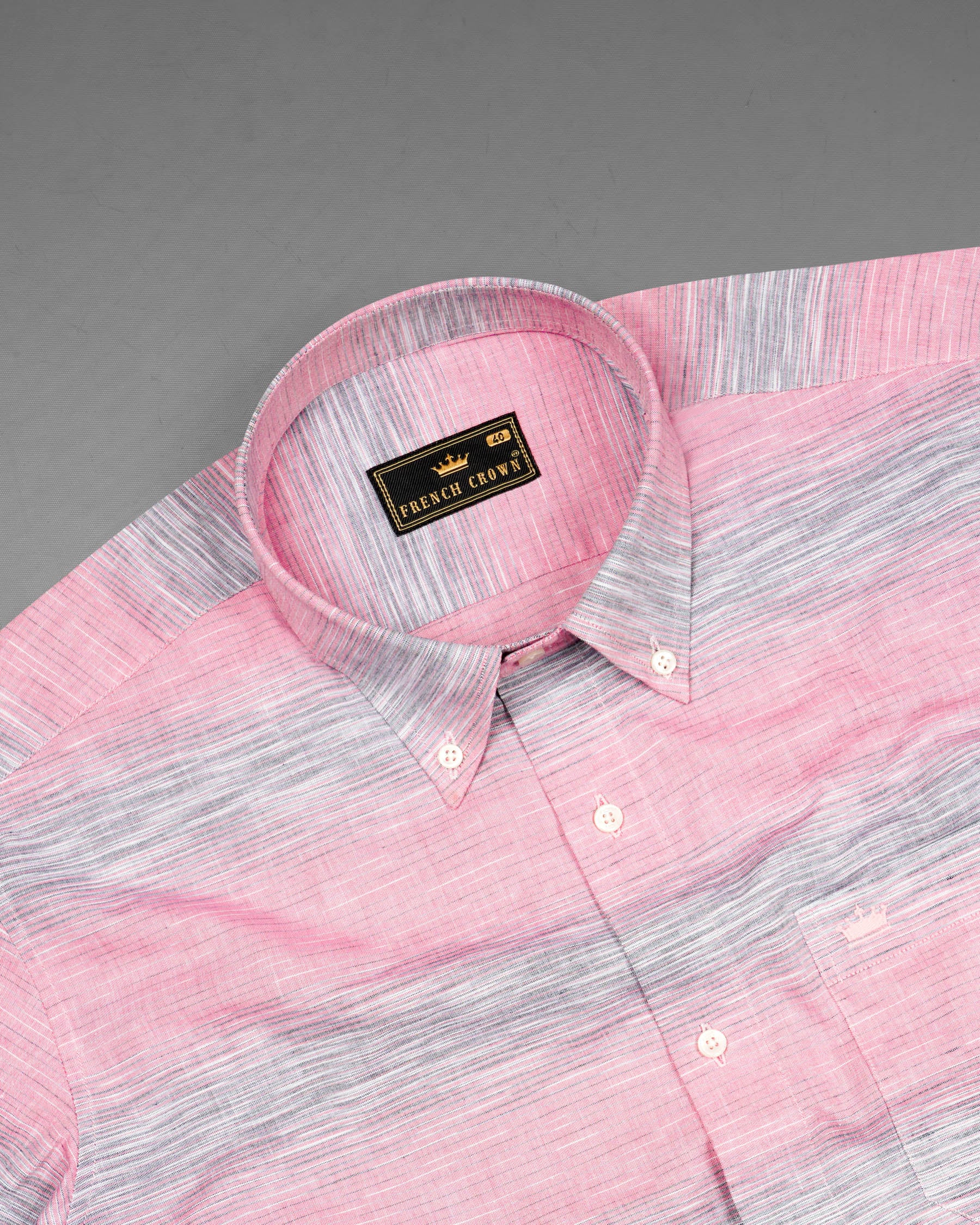 Pale Chestnut Pink And Hurricane Gray Striped Royal Oxford Shirt 7485-BD-38, 7485-BD-H-38, 7485-BD-39, 7485-BD-H-39, 7485-BD-40, 7485-BD-H-40, 7485-BD-42, 7485-BD-H-42, 7485-BD-44, 7485-BD-H-44, 7485-BD-46, 7485-BD-H-46, 7485-BD-48, 7485-BD-H-48, 7485-BD-50, 7485-BD-H-50, 7485-BD-52, 7485-BD-H-52