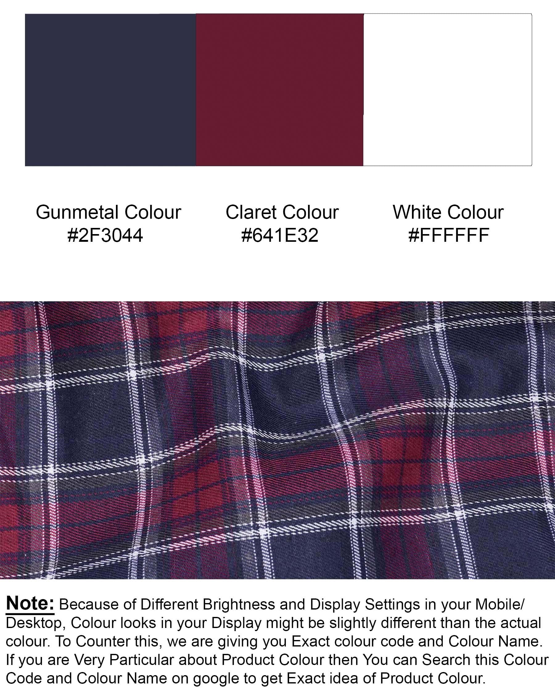 Gunmetal Blue and Claret Red Twill Plaid Premium Cotton Shirt 7492-BD-38, 7492-BD-H-38, 7492-BD-39, 7492-BD-H-39, 7492-BD-40, 7492-BD-H-40, 7492-BD-42, 7492-BD-H-42, 7492-BD-44, 7492-BD-H-44, 7492-BD-46, 7492-BD-H-46, 7492-BD-48, 7492-BD-H-48, 7492-BD-50, 7492-BD-H-50, 7492-BD-52, 7492-BD-H-52