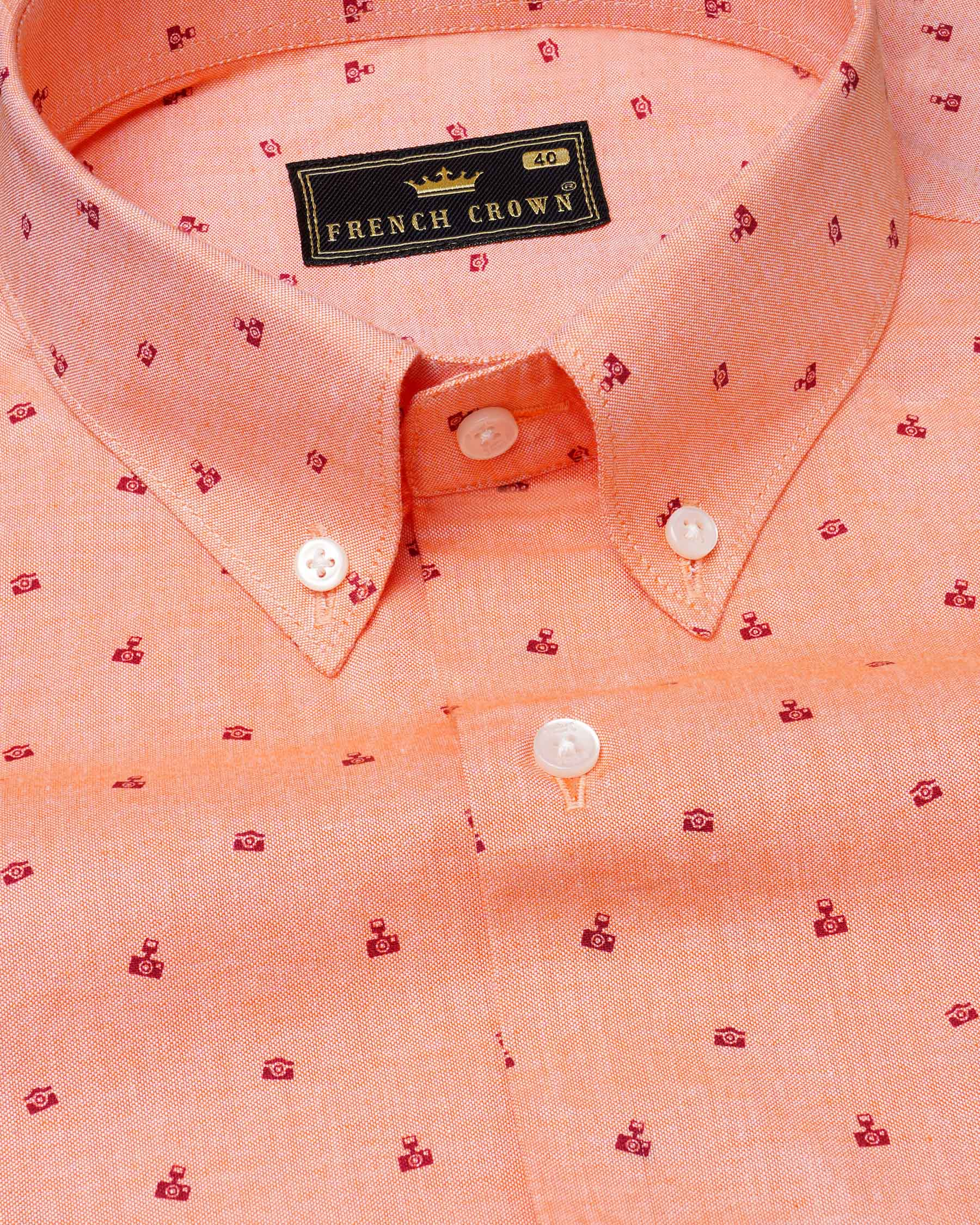Dark Salmon Peach Camera Print Royal Oxford Shirt 7510-BD-38, 7510-BD-H-38, 7510-BD-39, 7510-BD-H-39, 7510-BD-40, 7510-BD-H-40, 7510-BD-42, 7510-BD-H-42, 7510-BD-44, 7510-BD-H-44, 7510-BD-46, 7510-BD-H-46, 7510-BD-48, 7510-BD-H-48, 7510-BD-50, 7510-BD-H-50, 7510-BD-52, 7510-BD-H-52