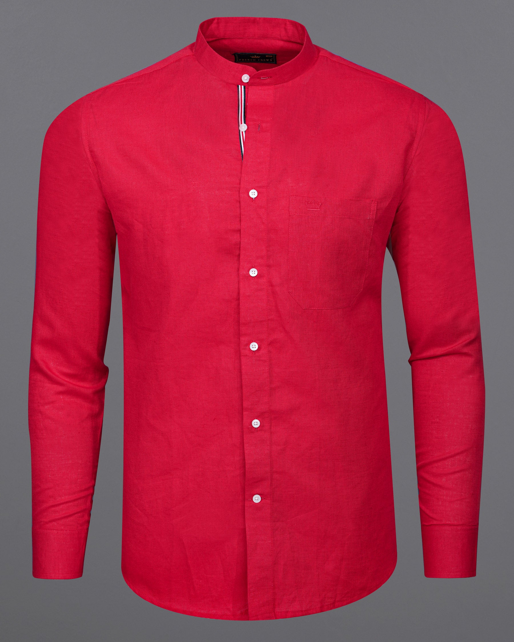 Rich Carmine Red Luxurious Linen Shirt