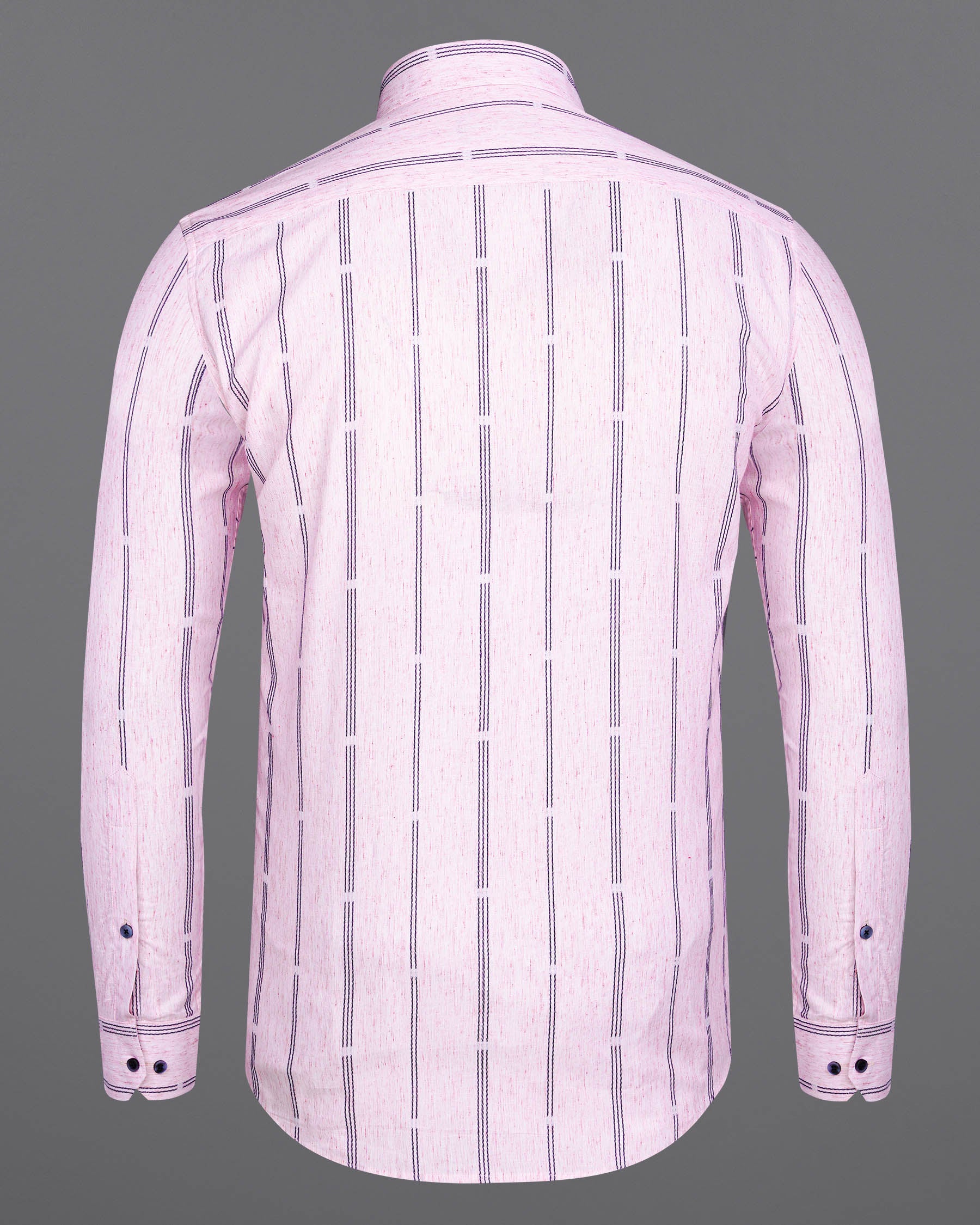 Twilight Pink Pinstriped Dobby Textured Premium Giza Cotton Shirt