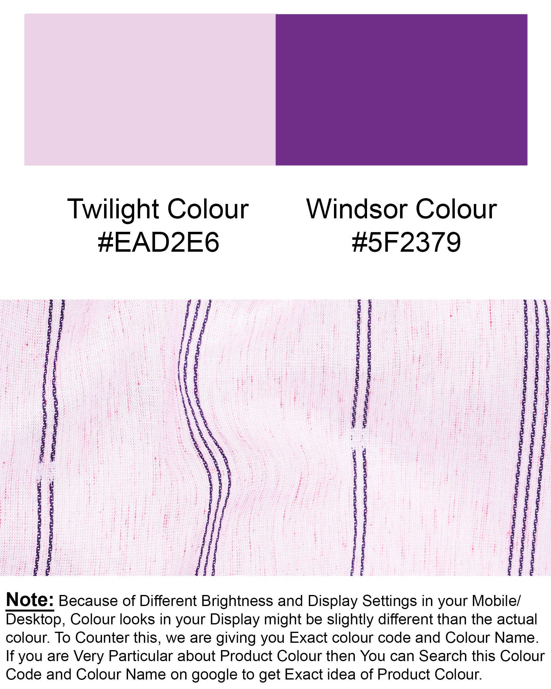 Twilight Pink Pinstriped Dobby Textured Premium Giza Cotton Shirt