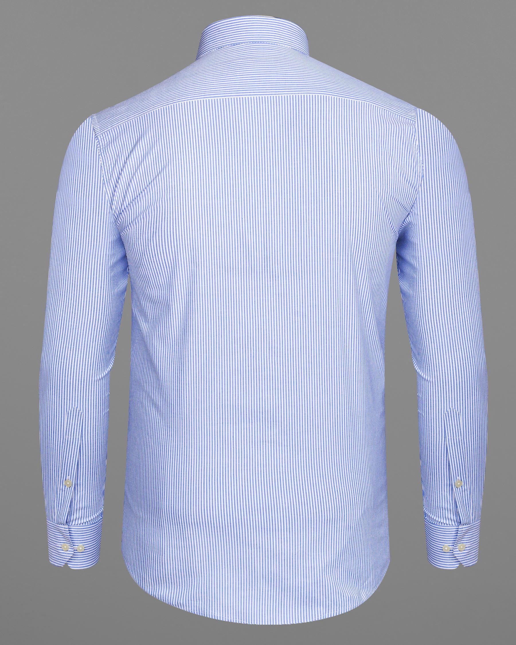 Portage Blue Pinstriped Premium Cotton Shirt