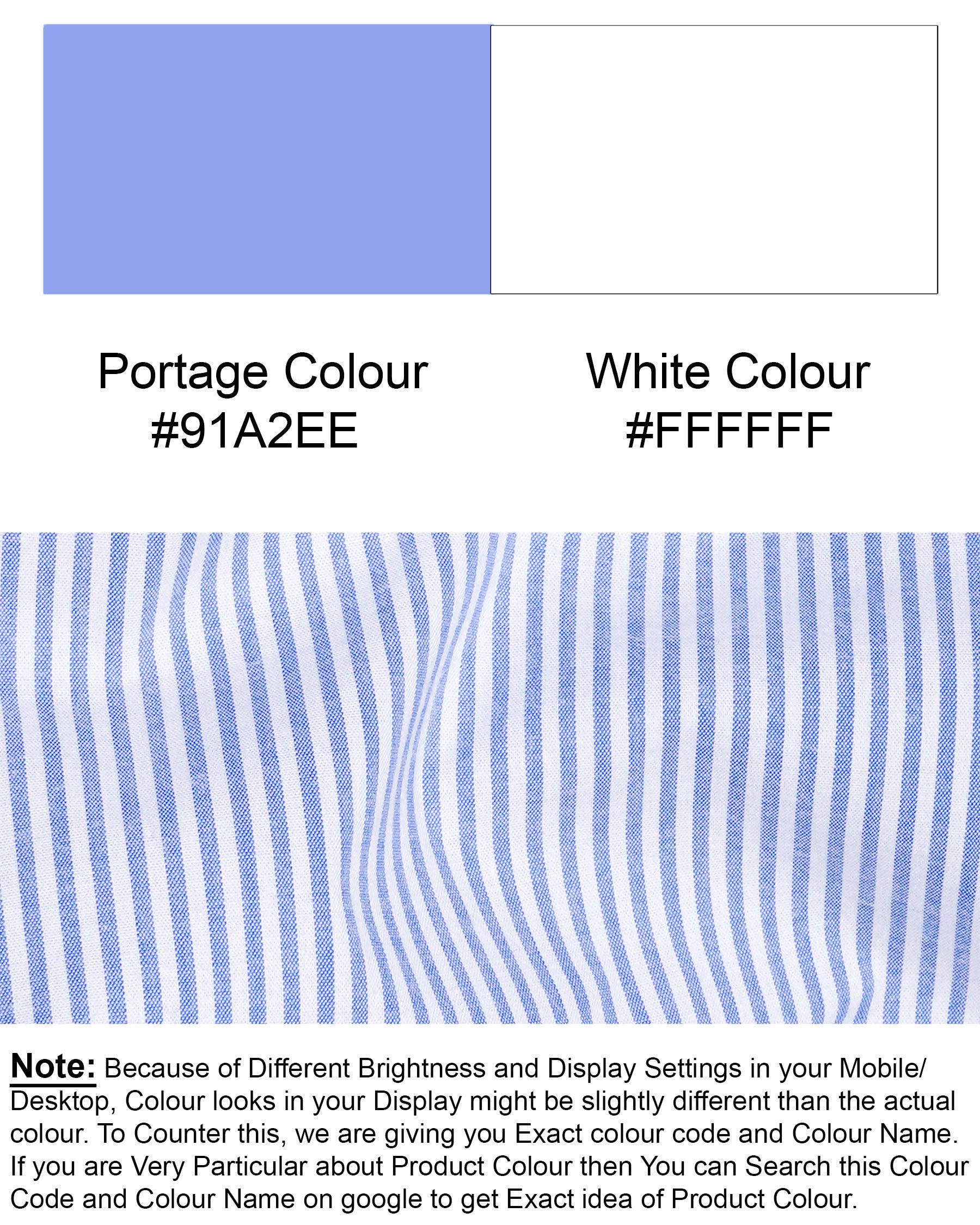 Portage Blue Pinstriped Premium Cotton Shirt