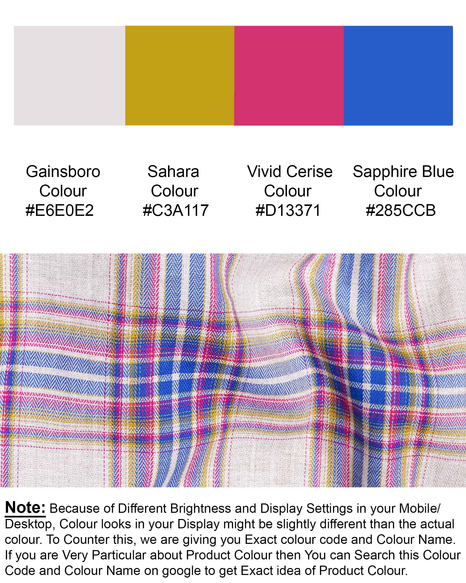 Taco Brown Plaid and Gainsboro Plaid Herringbone Reversible Shirt