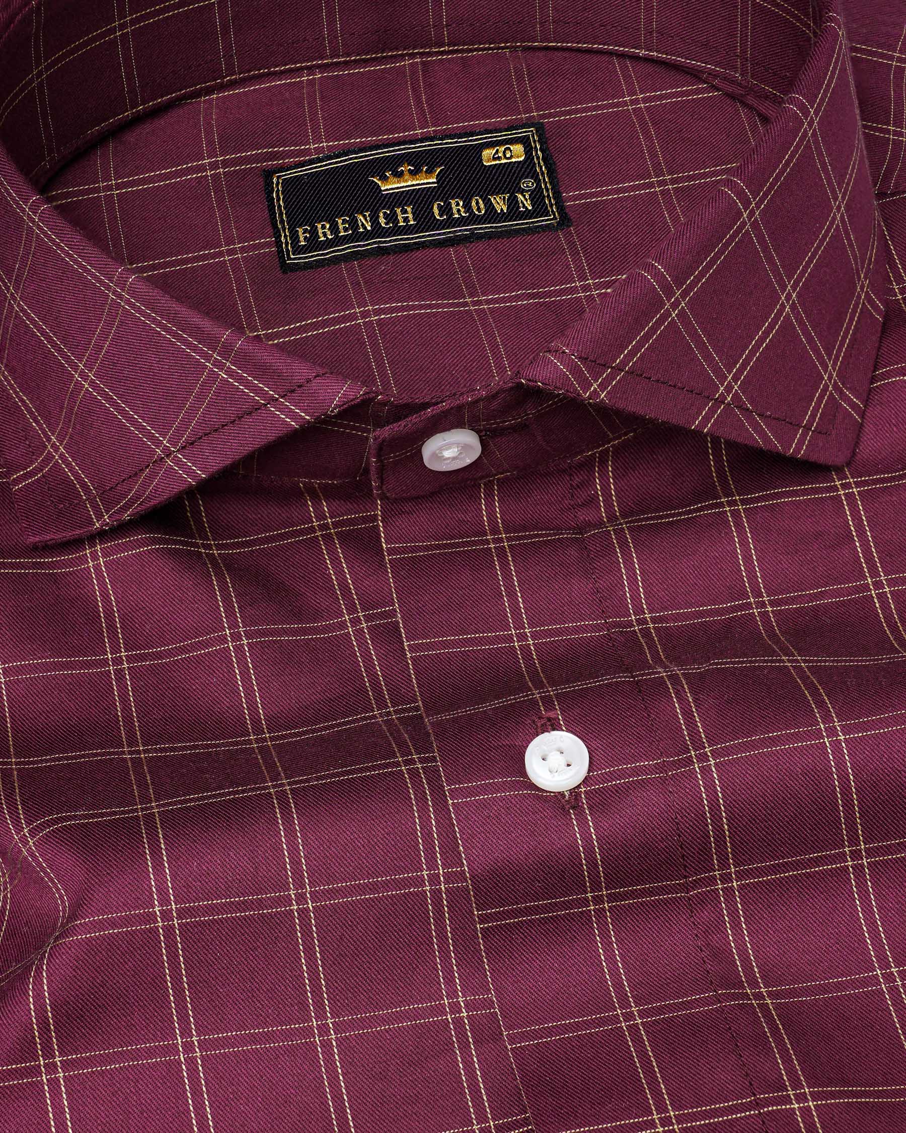 Camelot Wine Checkered Twill Premium Cotton Shirt 7543-CA-38,7543-CA-38,7543-CA-39,7543-CA-39,7543-CA-40,7543-CA-40,7543-CA-42,7543-CA-42,7543-CA-44,7543-CA-44,7543-CA-46,7543-CA-46,7543-CA-48,7543-CA-48,7543-CA-50,7543-CA-50,7543-CA-52,7543-CA-52