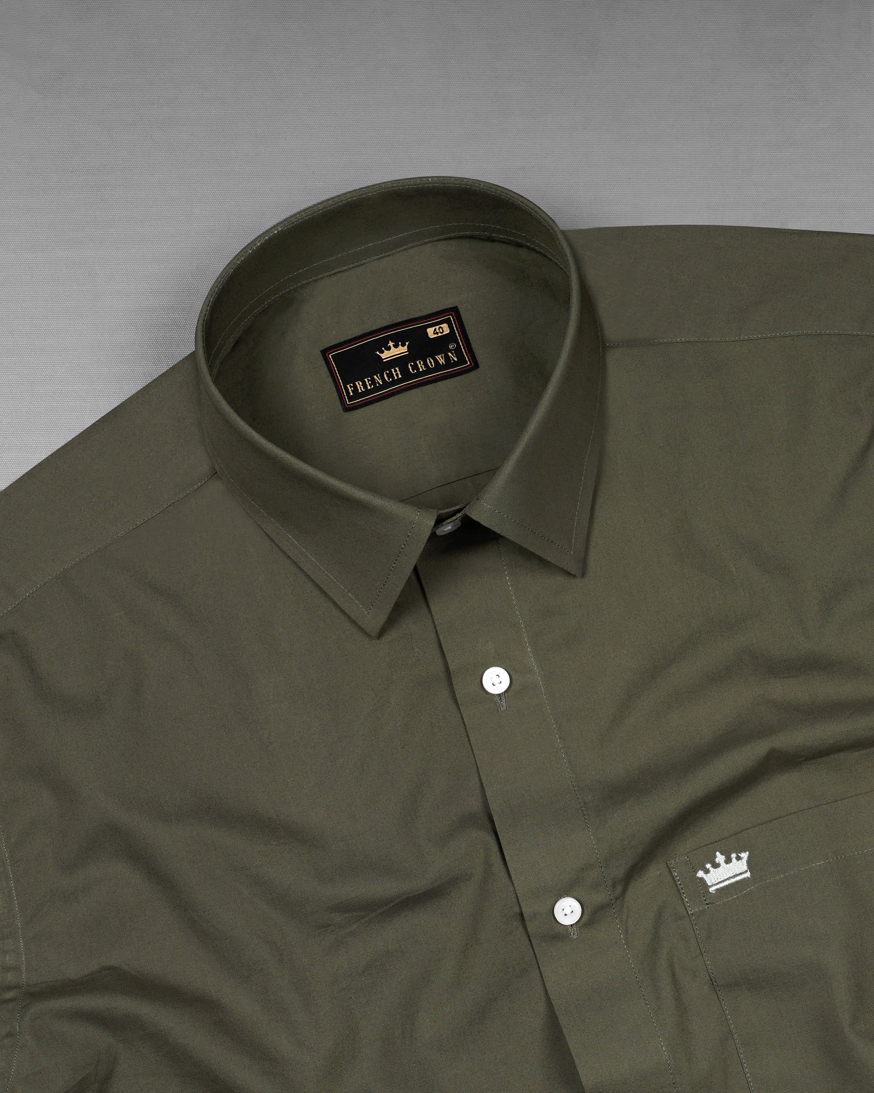 Taupe Green Premium Cotton Shirt 7654-38,7654-38,7654-39,7654-39,7654-40,7654-40,7654-42,7654-42,7654-44,7654-44,7654-46,7654-46,7654-48,7654-48,7654-50,7654-50,7654-52,7654-52