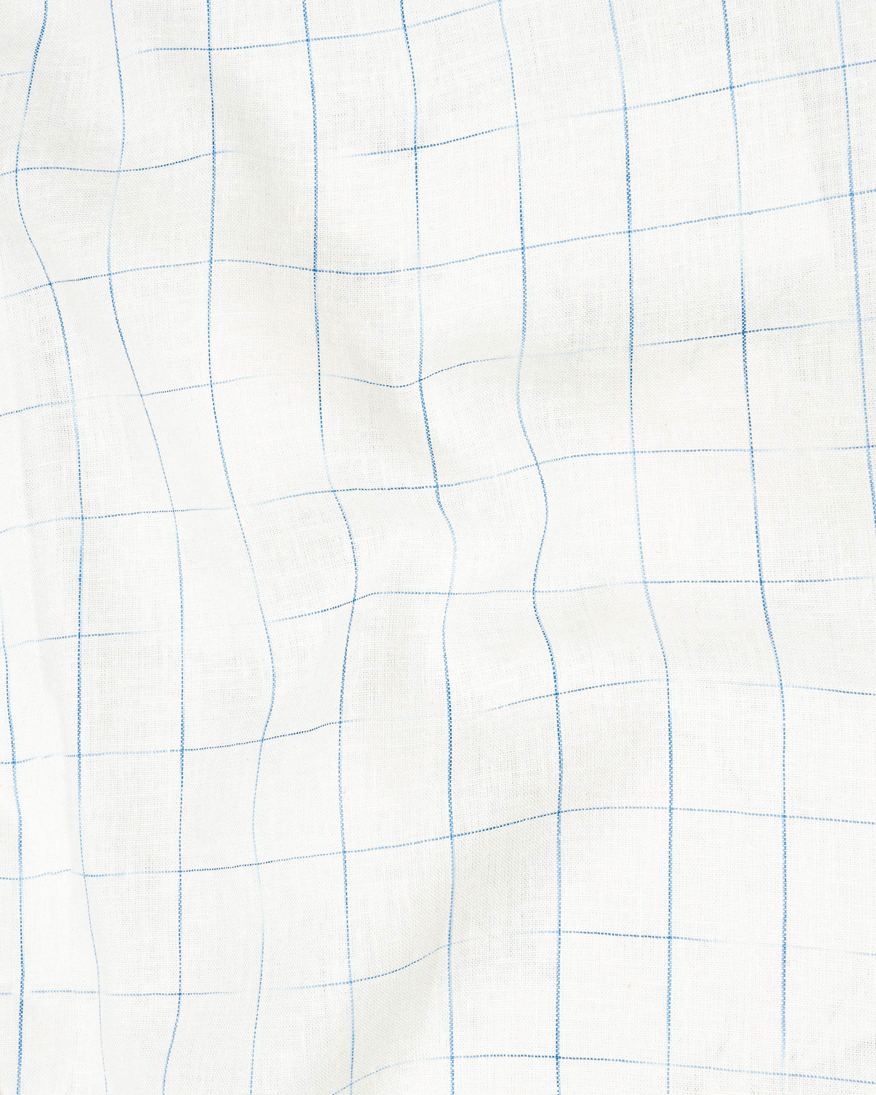 Bright White Checkered Luxurious Linen Shirt