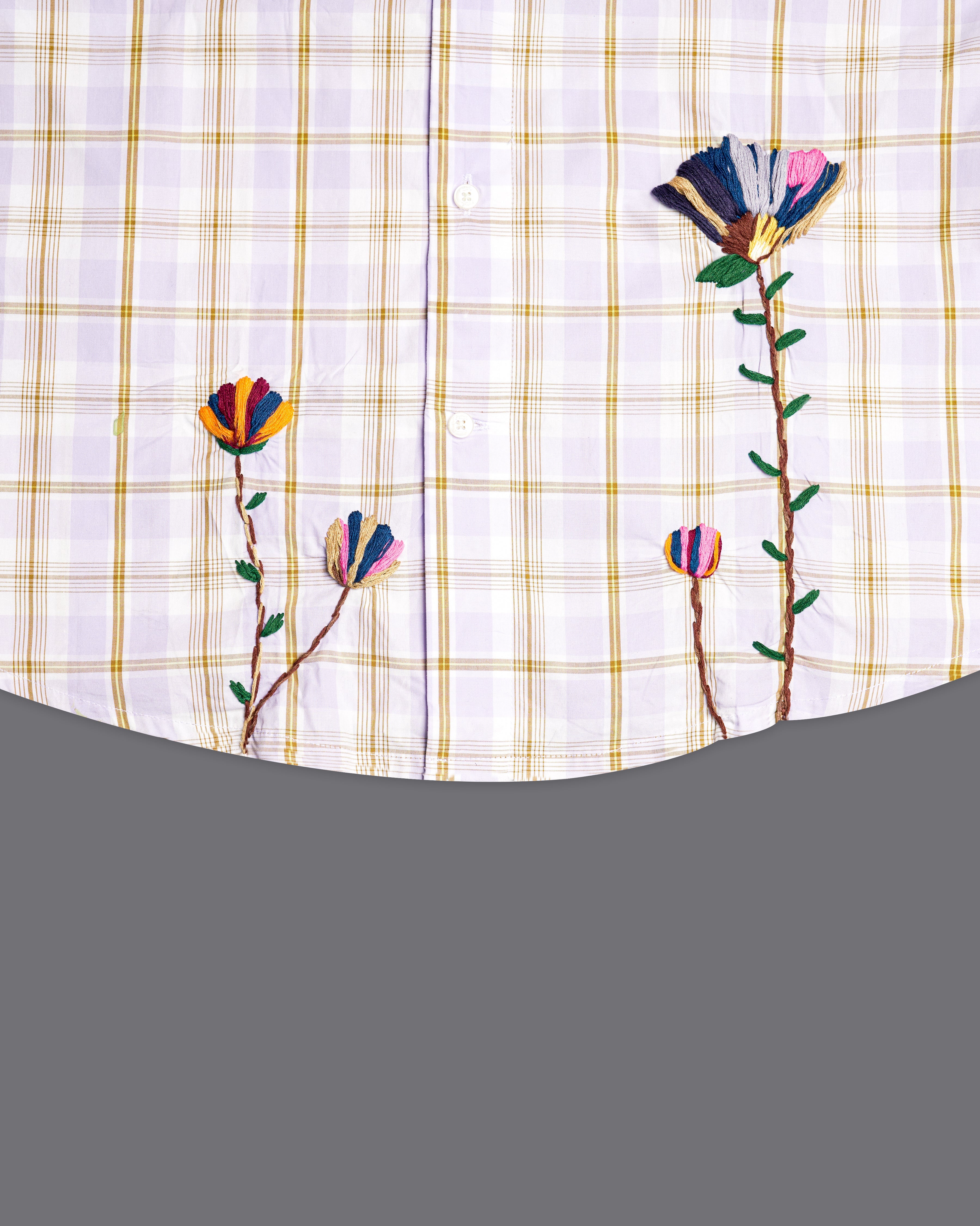 Amour Lavender with Leather Brown Checkered Floral Embroidered Premium Cotton Designer Shirt 7755-EH087-38, 7755-EH087-H-38, 7755-EH087-39, 7755-EH087-H-39, 7755-EH087-40, 7755-EH087-H-40, 7755-EH087-42, 7755-EH087-H-42, 7755-EH087-44, 7755-EH087-H-44, 7755-EH087-46, 7755-EH087-H-46, 7755-EH087-48, 7755-EH087-H-48, 7755-EH087-50, 7755-EH087-H-50, 7755-EH087-52, 7755-EH087-H-52