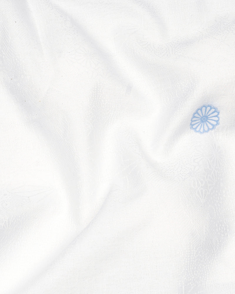 Bright White Floral Designed Jacquard Textured Premium Cotton Shirt 7758-BLE-38, 7758-BLE-H-38, 7758-BLE-39, 7758-BLE-H-39, 7758-BLE-40, 7758-BLE-H-40, 7758-BLE-42, 7758-BLE-H-42, 7758-BLE-44, 7758-BLE-H-44, 7758-BLE-46, 7758-BLE-H-46, 7758-BLE-48, 7758-BLE-H-48, 7758-BLE-50, 7758-BLE-H-50, 7758-BLE-52, 7758-BLE-H-52