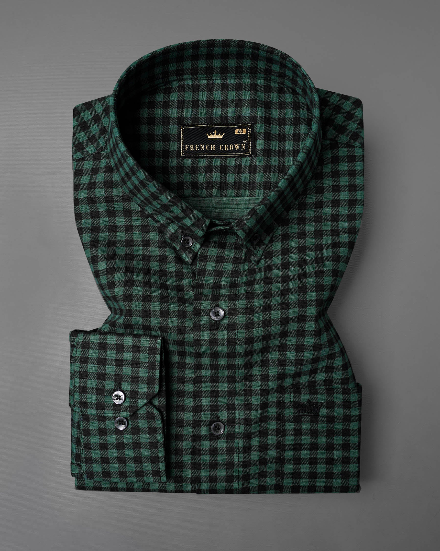 Outer Space Green With Back Gingham Checkered Twill Premium Cotton Shirt 7761-BD-BLK-38, 7761-BD-BLK-H-38, 7761-BD-BLK-39, 7761-BD-BLK-H-39, 7761-BD-BLK-40, 7761-BD-BLK-H-40, 7761-BD-BLK-42, 7761-BD-BLK-H-42, 7761-BD-BLK-44, 7761-BD-BLK-H-44, 7761-BD-BLK-46, 7761-BD-BLK-H-46, 7761-BD-BLK-48, 7761-BD-BLK-H-48, 7761-BD-BLK-50, 7761-BD-BLK-H-50, 7761-BD-BLK-52, 7761-BD-BLK-H-52