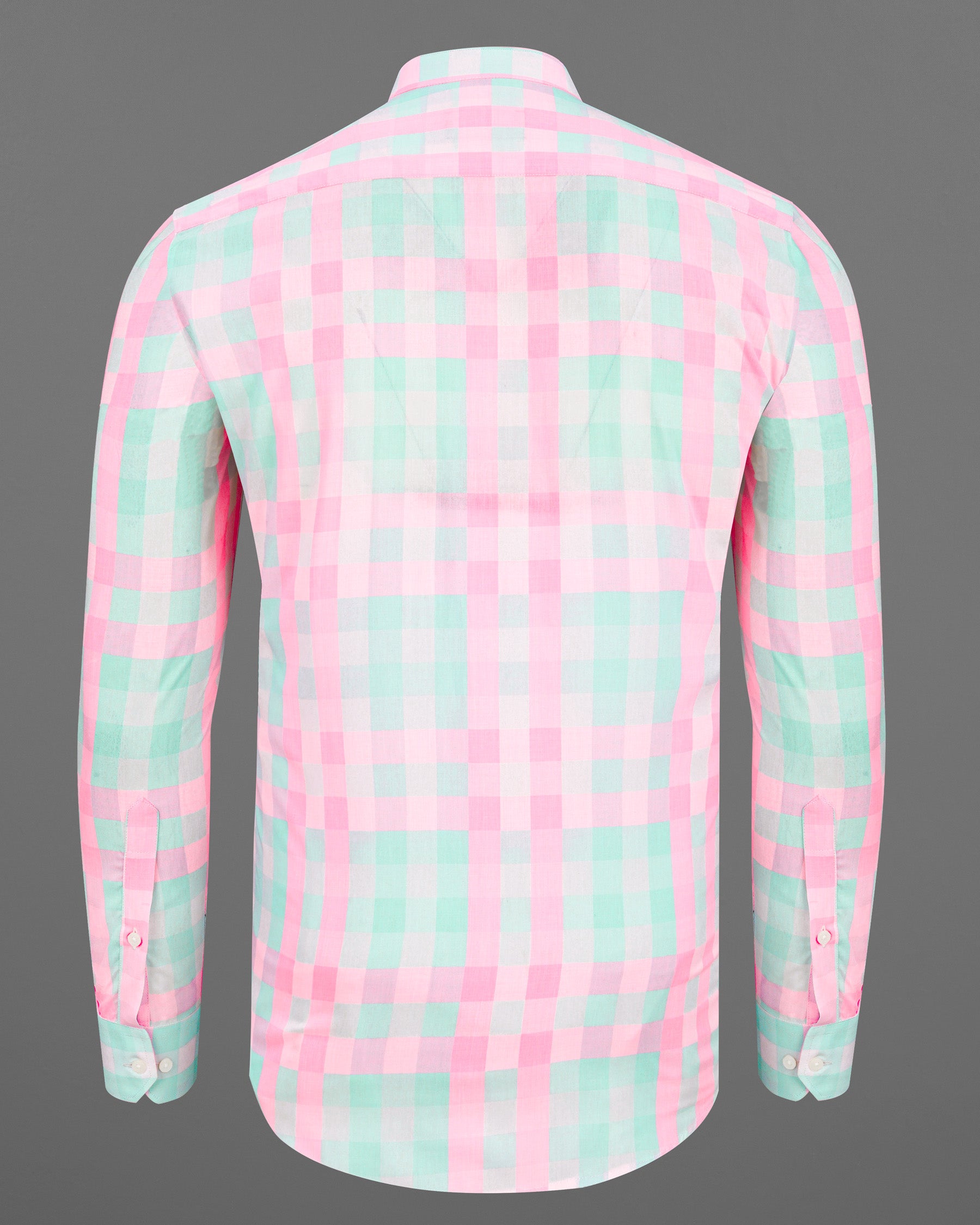 Cherry Blossom Pink and Onahau Sea Blue Plaid  Premium Cotton Kurta Shirt 7791-M-38,7791-M-38,7791-M-39,7791-M-39,7791-M-40,7791-M-40,7791-M-42,7791-M-42,7791-M-44,7791-M-44,7791-M-46,7791-M-46,7791-M-48,7791-M-48,7791-M-50,7791-M-50,7791-M-52,7791-M-52