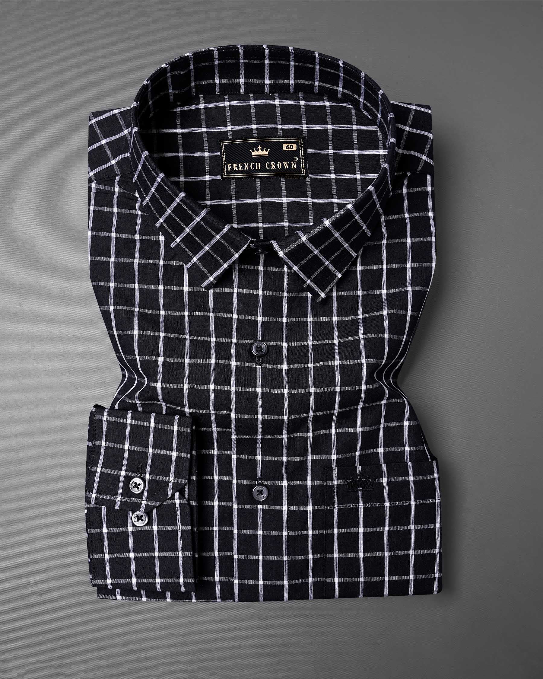 Jade Black Windowpane Premium Cotton Shirt 7842-BLK-38,7842-BLK-38,7842-BLK-39,7842-BLK-39,7842-BLK-40,7842-BLK-40,7842-BLK-42,7842-BLK-42,7842-BLK-44,7842-BLK-44,7842-BLK-46,7842-BLK-46,7842-BLK-48,7842-BLK-48,7842-BLK-50,7842-BLK-50,7842-BLK-52,7842-BLK-52