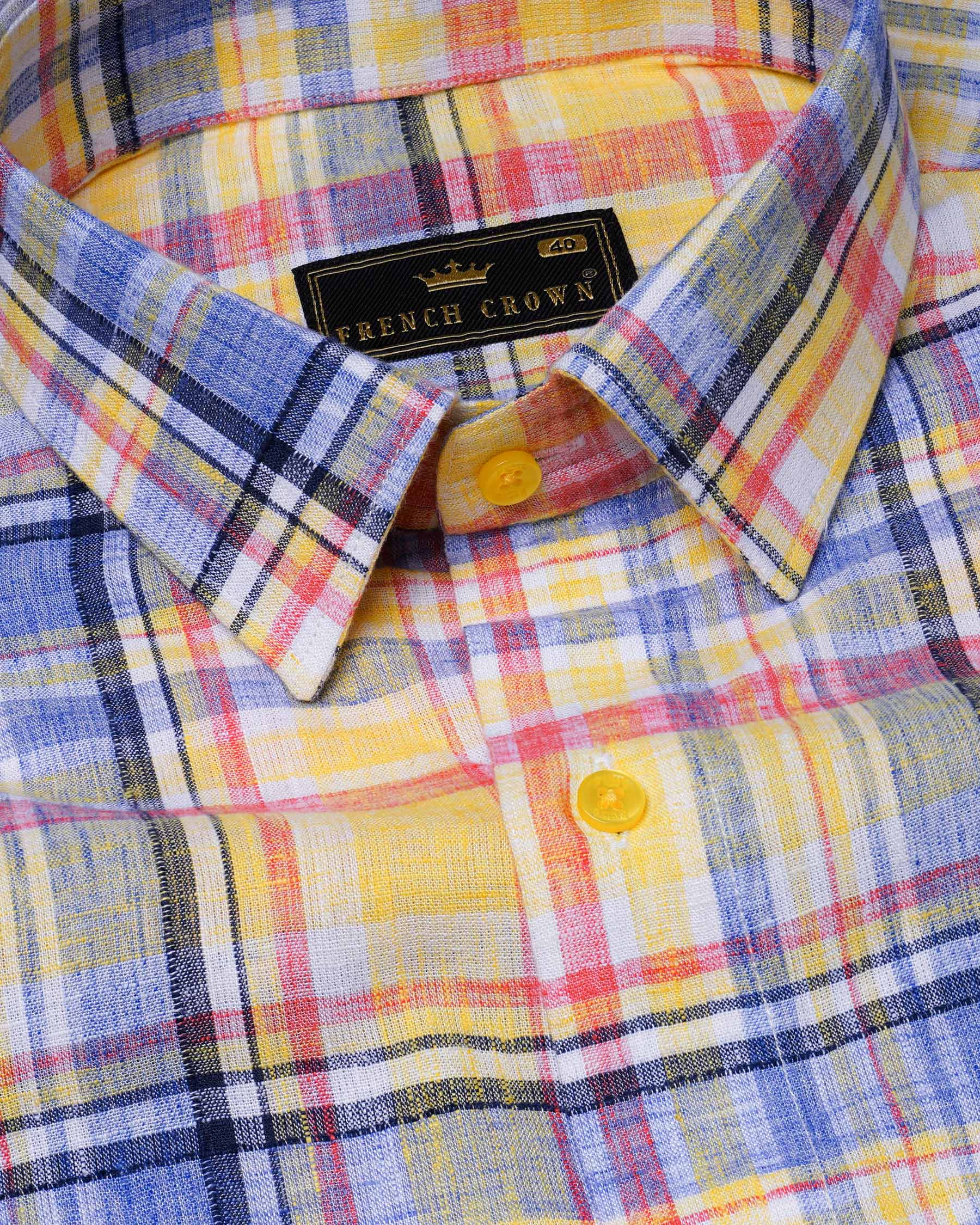 Fall Leaf Yellow and Yonder Blue Plaid Chambray Textured Premium Cotton Shirt 7844-YL-38,7844-YL-38,7844-YL-39,7844-YL-39,7844-YL-40,7844-YL-40,7844-YL-42,7844-YL-42,7844-YL-44,7844-YL-44,7844-YL-46,7844-YL-46,7844-YL-48,7844-YL-48,7844-YL-50,7844-YL-50,7844-YL-52,7844-YL-52
