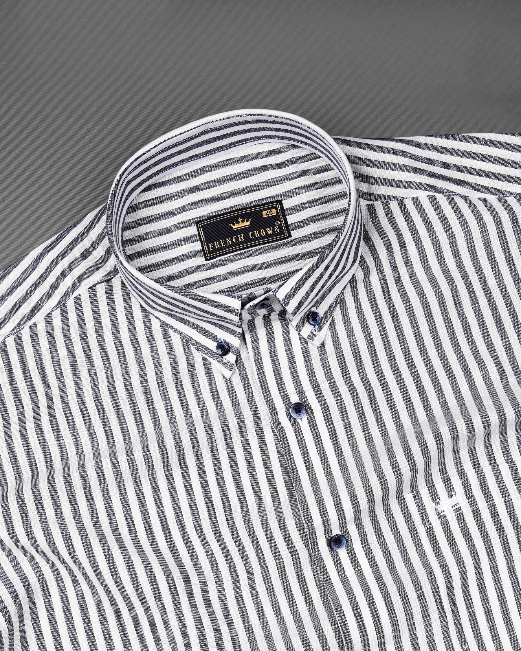 Bright White and Comet Gray Striped Luxurious Linen Shirt 7910-BD-BLE -38,7910-BD-BLE -H-38,7910-BD-BLE -39,7910-BD-BLE -H-39,7910-BD-BLE -40,7910-BD-BLE -H-40,7910-BD-BLE -42,7910-BD-BLE -H-42,7910-BD-BLE -44,7910-BD-BLE -H-44,7910-BD-BLE -46,7910-BD-BLE -H-46,7910-BD-BLE -48,7910-BD-BLE -H-48,7910-BD-BLE -50,7910-BD-BLE -H-50,7910-BD-BLE -52,7910-BD-BLE -H-52