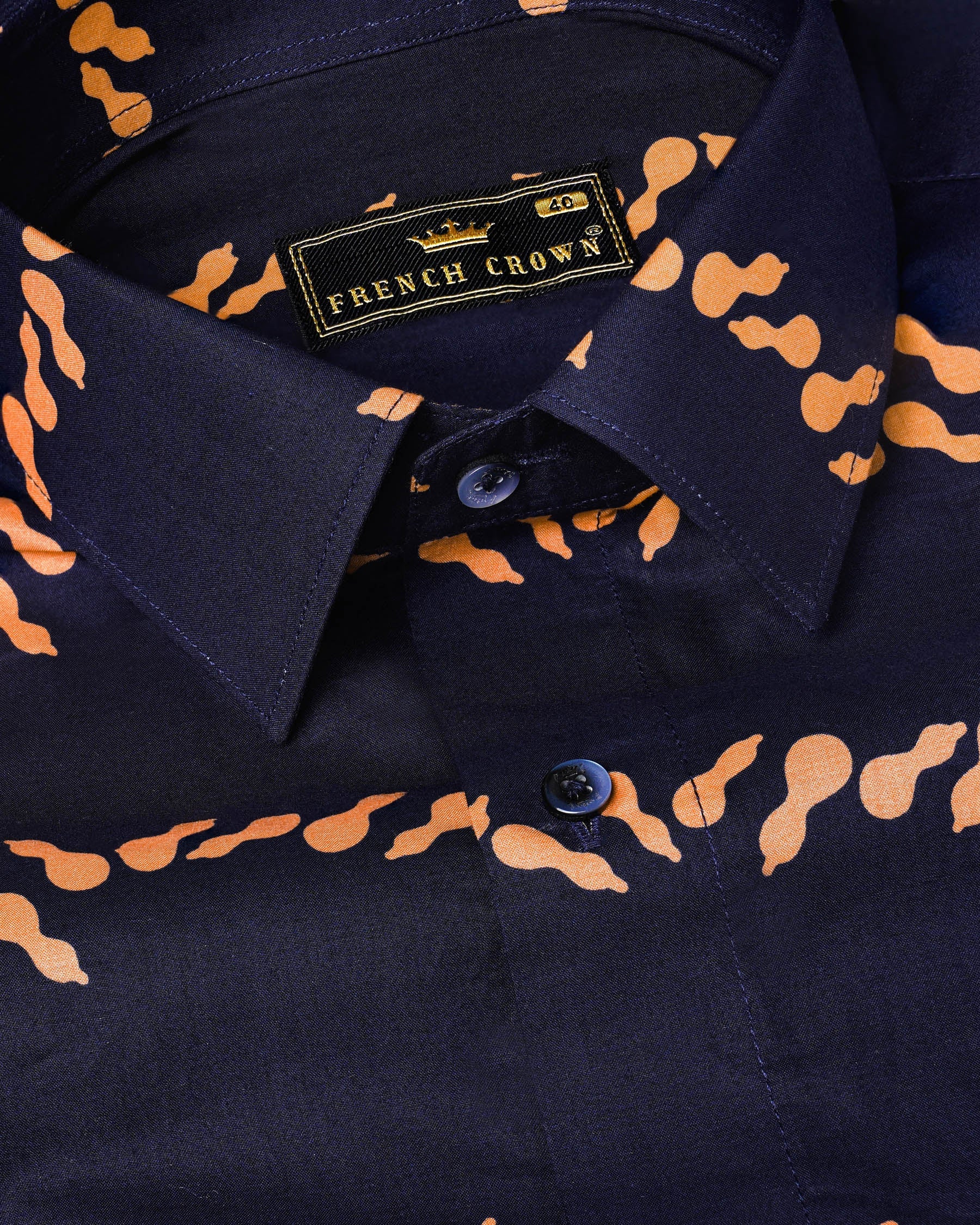 Gunmetal Navy Blue With Melon Orange Printed Premium Cotton Shirt 7912-BLE -38,7912-BLE -H-38,7912-BLE -39,7912-BLE -H-39,7912-BLE -40,7912-BLE -H-40,7912-BLE -42,7912-BLE -H-42,7912-BLE -44,7912-BLE -H-44,7912-BLE -46,7912-BLE -H-46,7912-BLE -48,7912-BLE -H-48,7912-BLE -50,7912-BLE -H-50,7912-BLE -52,7912-BLE -H-52