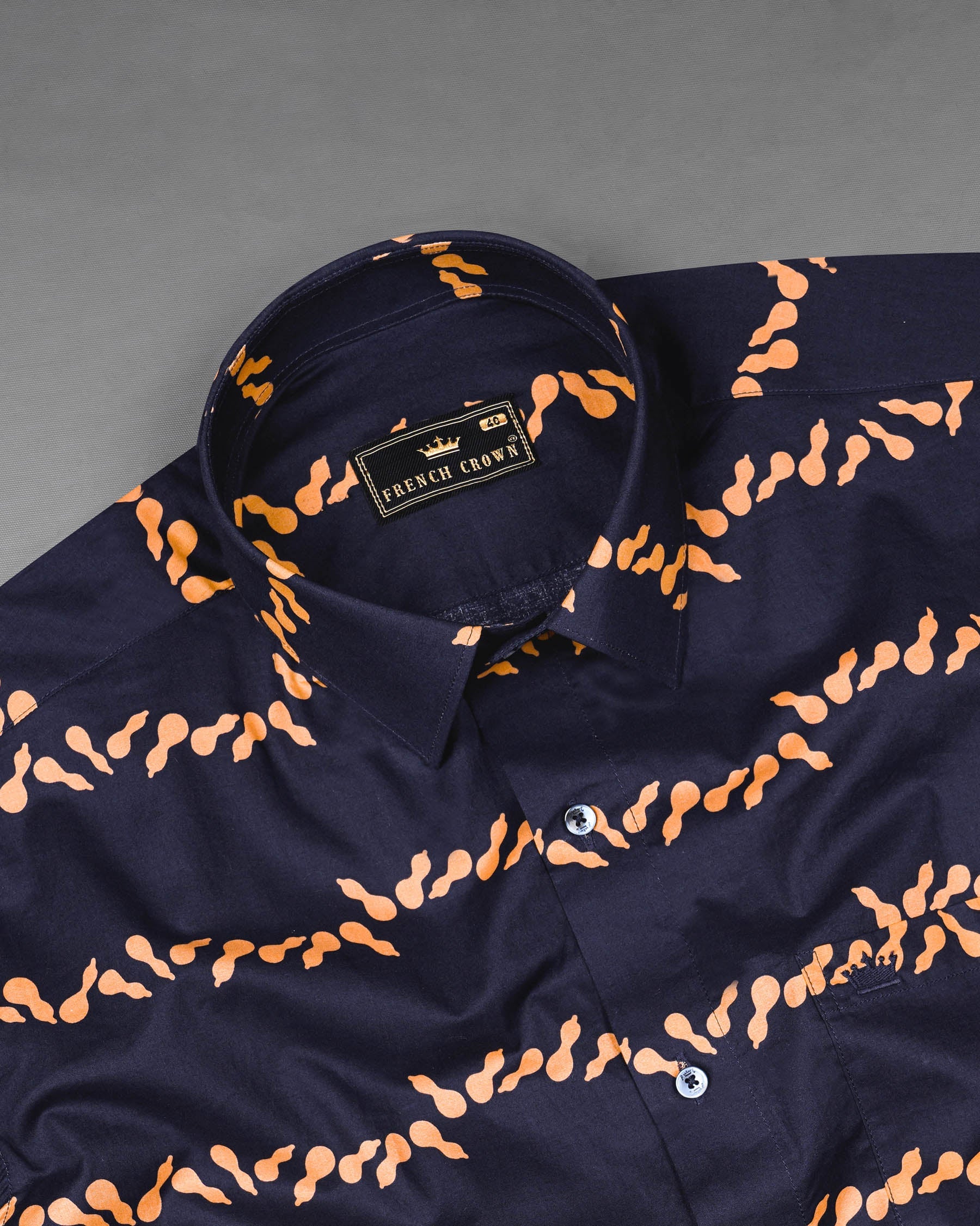 Gunmetal Navy Blue With Melon Orange Printed Premium Cotton Shirt 7912-BLE -38,7912-BLE -H-38,7912-BLE -39,7912-BLE -H-39,7912-BLE -40,7912-BLE -H-40,7912-BLE -42,7912-BLE -H-42,7912-BLE -44,7912-BLE -H-44,7912-BLE -46,7912-BLE -H-46,7912-BLE -48,7912-BLE -H-48,7912-BLE -50,7912-BLE -H-50,7912-BLE -52,7912-BLE -H-52