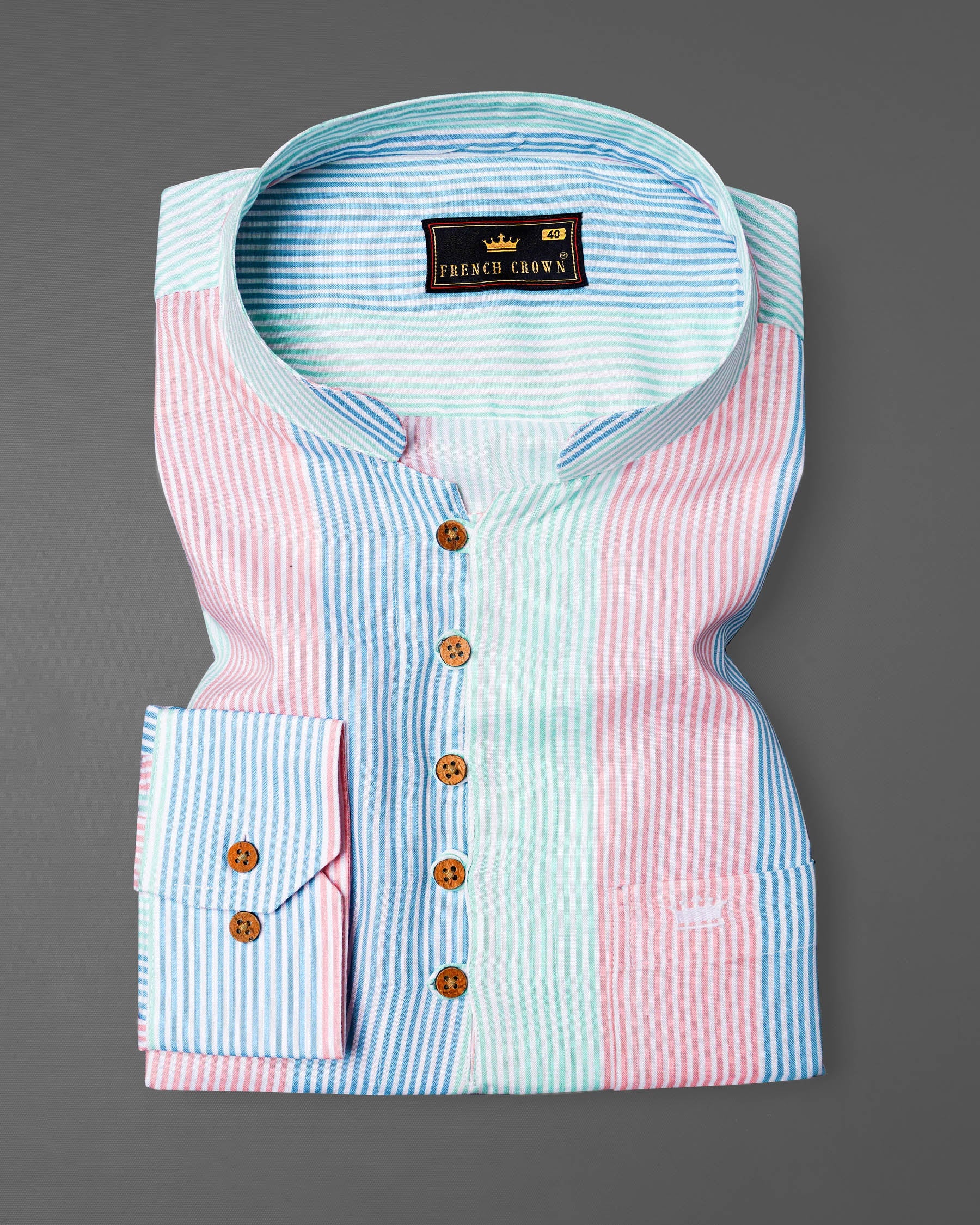 Blossom Pink with Glacier Blue and Riptide Green Pinstriped Premium Tencel Kurta Shirt 7921-KS -38,7921-KS -H-38,7921-KS -39,7921-KS -H-39,7921-KS -40,7921-KS -H-40,7921-KS -42,7921-KS -H-42,7921-KS -44,7921-KS -H-44,7921-KS -46,7921-KS -H-46,7921-KS -48,7921-KS -H-48,7921-KS -50,7921-KS -H-50,7921-KS -52,7921-KS -H-52