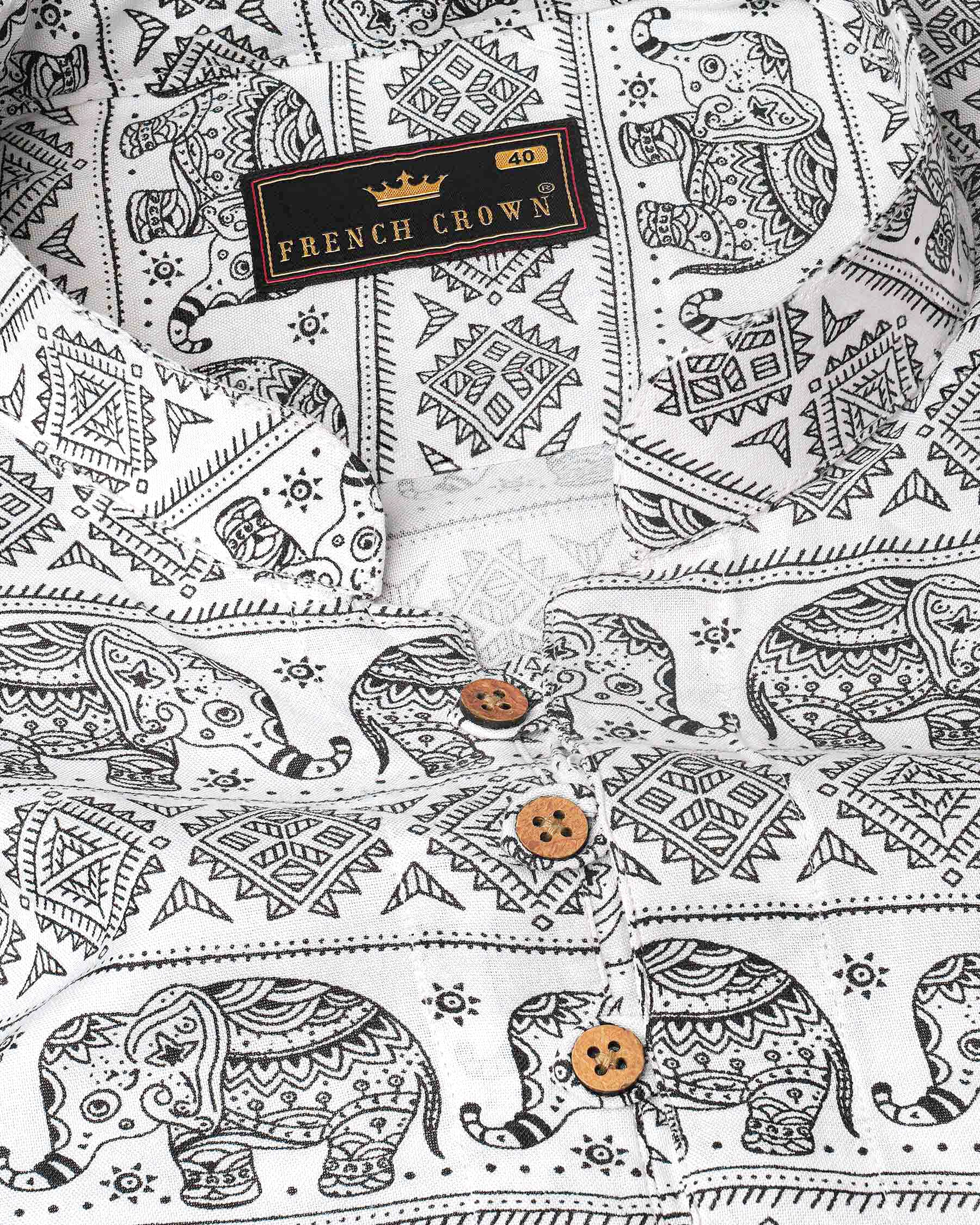 Bright White and Black Tribal Printed Premium Tencel Shirt 7925-KS-38,7925-KS-H-38,7925-KS-39,7925-KS-H-39,7925-KS-40,7925-KS-H-40,7925-KS-42,7925-KS-H-42,7925-KS-44,7925-KS-H-44,7925-KS-46,7925-KS-H-46,7925-KS-48,7925-KS-H-48,7925-KS-50,7925-KS-H-50,7925-KS-52,7925-KS-H-52