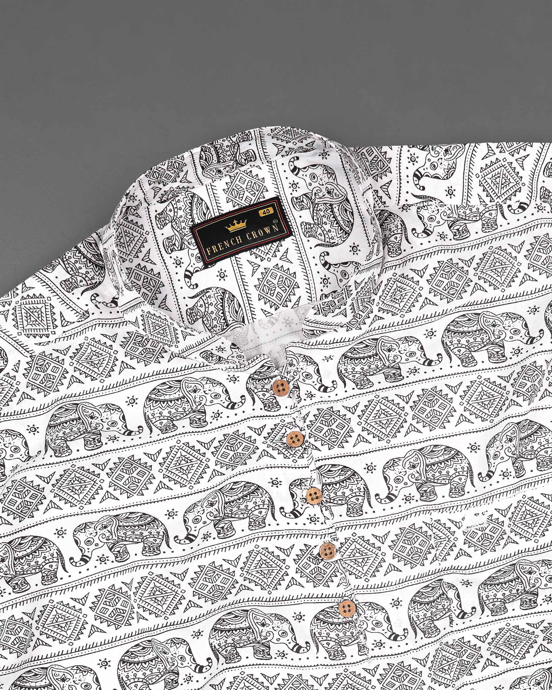 Bright White and Black Tribal Printed Premium Tencel Shirt 7925-KS-38,7925-KS-H-38,7925-KS-39,7925-KS-H-39,7925-KS-40,7925-KS-H-40,7925-KS-42,7925-KS-H-42,7925-KS-44,7925-KS-H-44,7925-KS-46,7925-KS-H-46,7925-KS-48,7925-KS-H-48,7925-KS-50,7925-KS-H-50,7925-KS-52,7925-KS-H-52