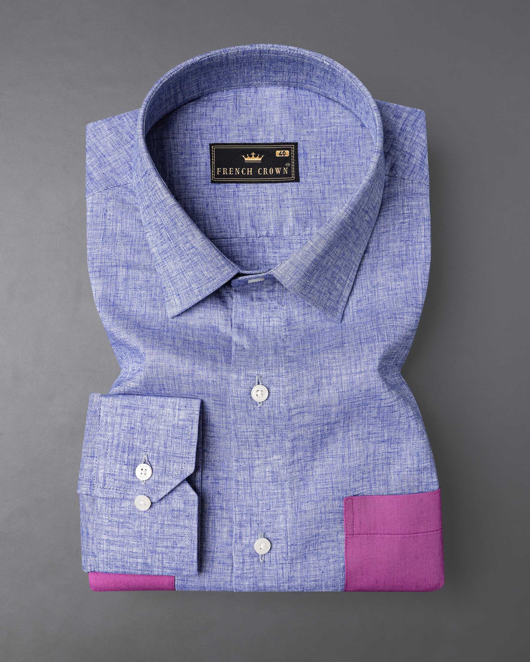Chetwode Blue With Purple Two Side Pocket Chambray Premium Cotton Designer Shirt 7946-P196-38,7946-P196-H-38,7946-P196-39,7946-P196-H-39,7946-P196-40,7946-P196-H-40,7946-P196-42,7946-P196-H-42,7946-P196-44,7946-P196-H-44,7946-P196-46,7946-P196-H-46,7946-P196-48,7946-P196-H-48,7946-P196-50,7946-P196-H-50,7946-P196-52,7946-P196-H-52